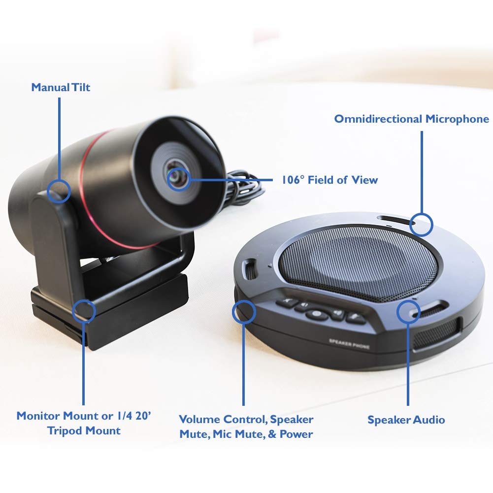 HuddleCamHD Huddle Pair (HC-HUDDLEPAIR) HD Video Conference Camera - 1080p USB Webcam for Zoom, Teams & Skype Meetings - Perfect for Home Office & Remote Work