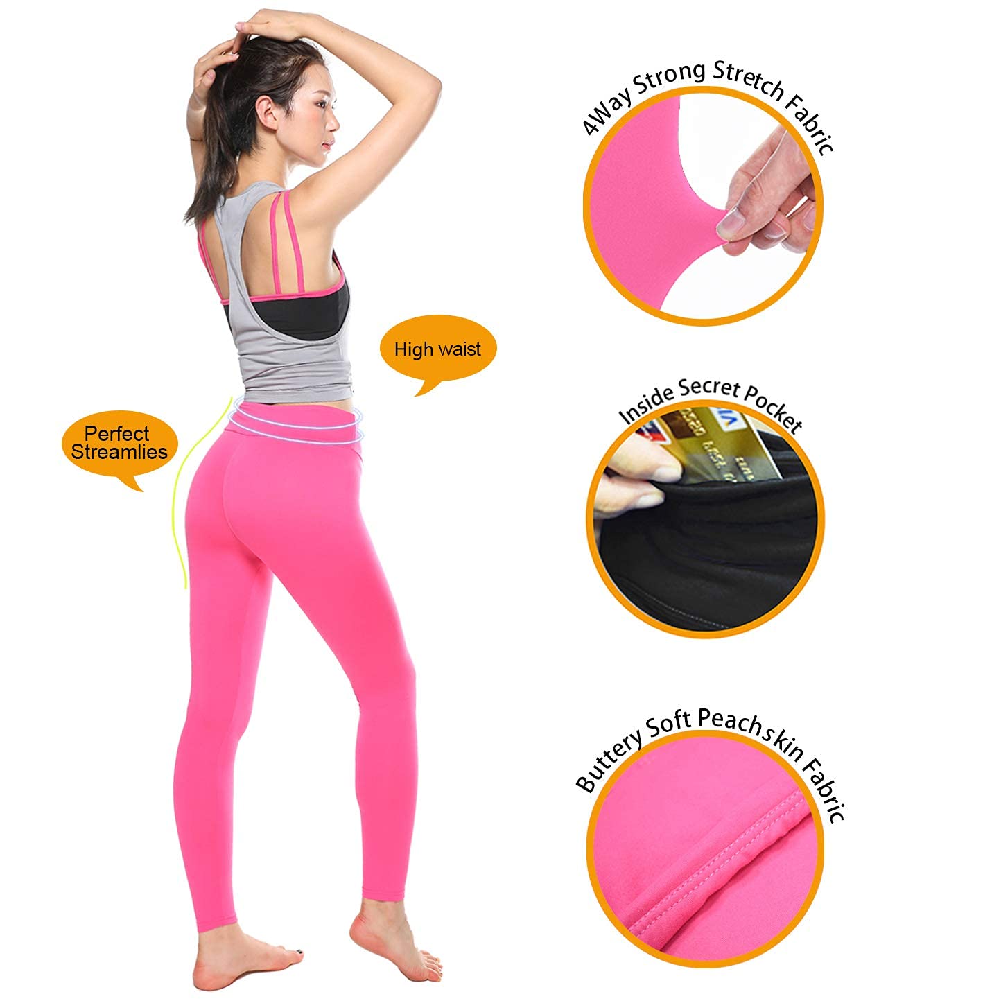 KT Buttery Soft Women's High Waisted Leggings with Pockets - Comfortable Yoga Pants for Workout, Running & Lounge - Regular & Plus Size Available