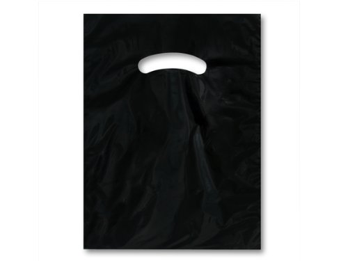 Premium BLACK Super Glossy Plastic Bags 9x12 Inches - 1.25 Mil Thick Recycled Plastic Bags (Pack of 1000) - Ideal for Retail, Grocery & Gift Packaging