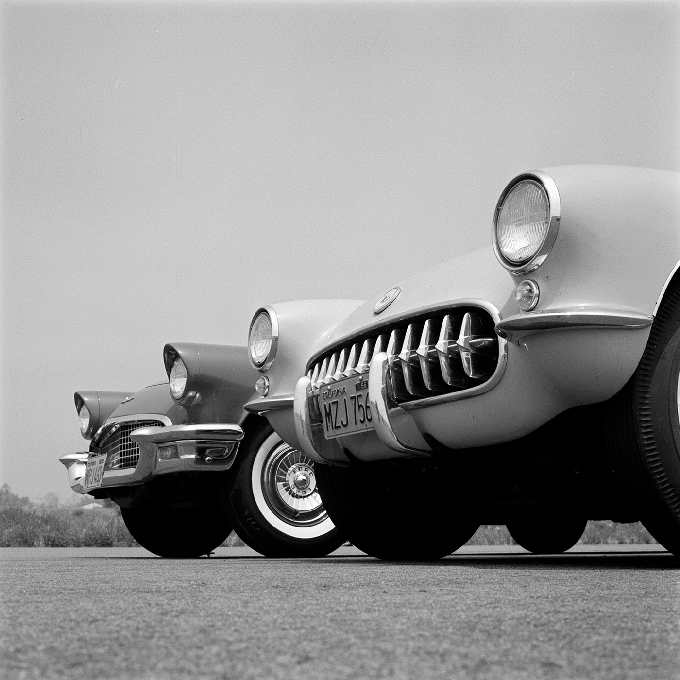 1957 Ford Thunderbird & Chevrolet Corvette Classic Cars - Vintage American Muscle Cars for Collectors & Enthusiasts | Perfect for Car Shows, Restoration Projects & Wall Art Decor