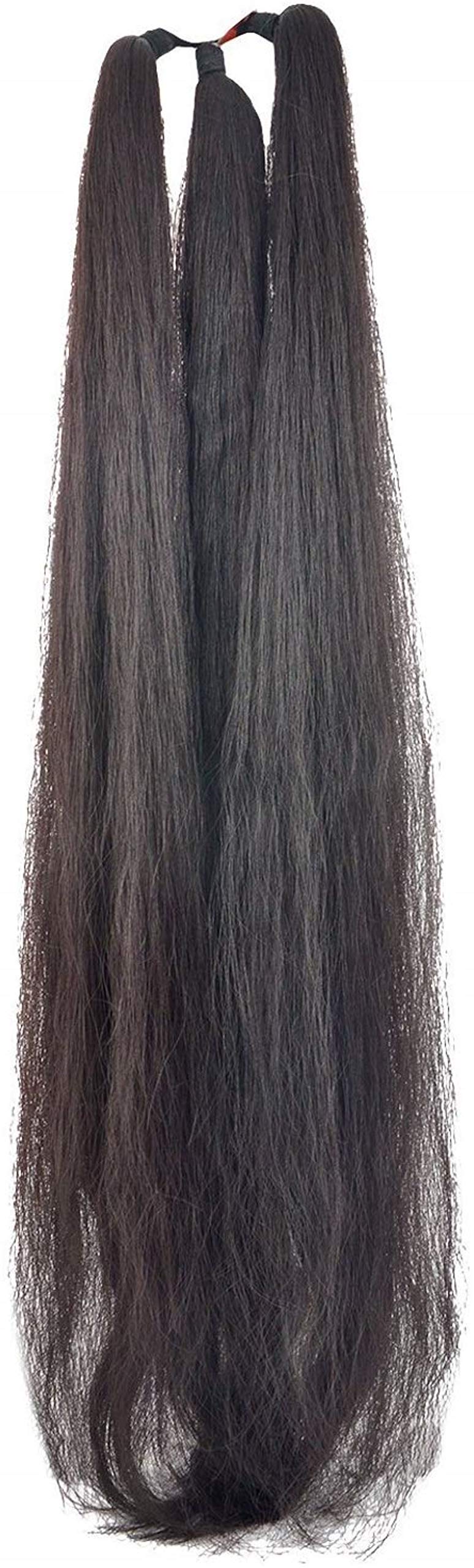 CHANDERKASH 22-Inch Black Nylon Hair Extensions for Women - Clip-In Hair Accessories for Styling, Cosplay & Daily Wear