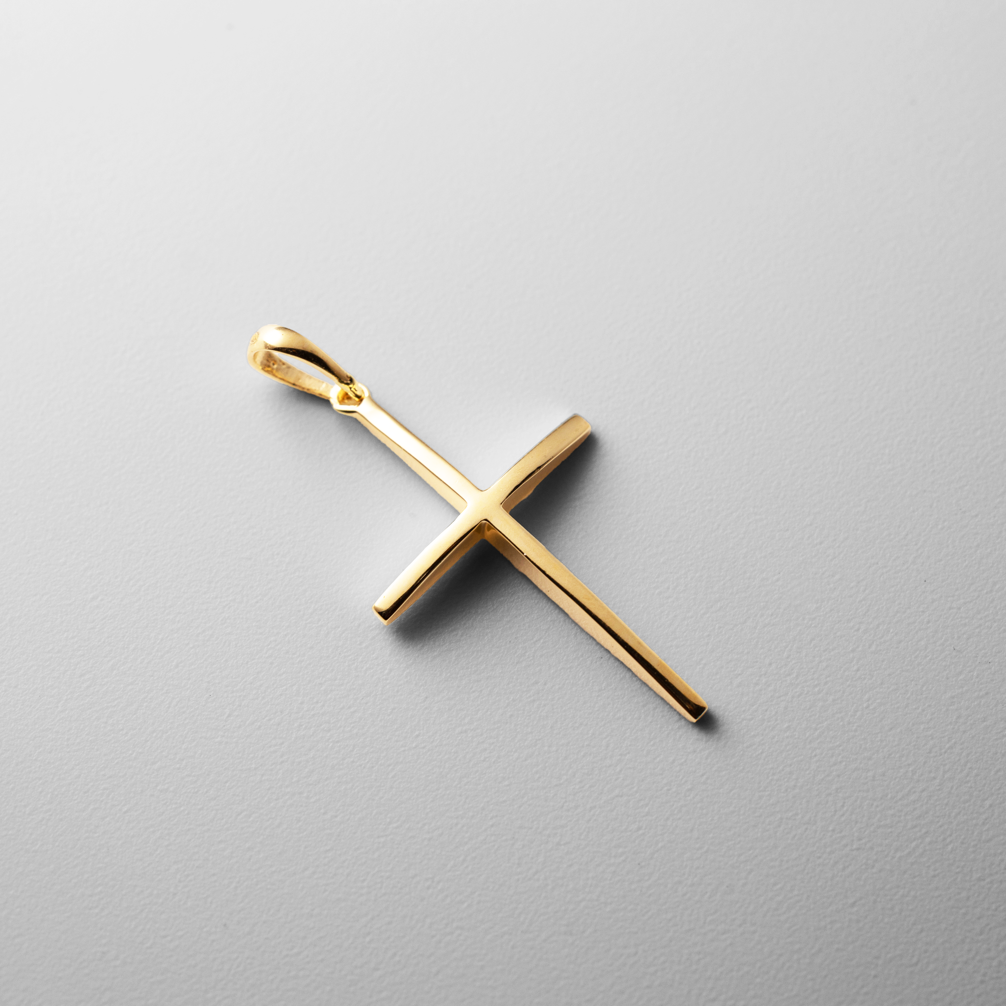 Gold Large Classic Plain Cross Pendant Necklace - Model 2219 | Religious Jewelry for Women & Men | Perfect for Church, Weddings & Everyday Wear