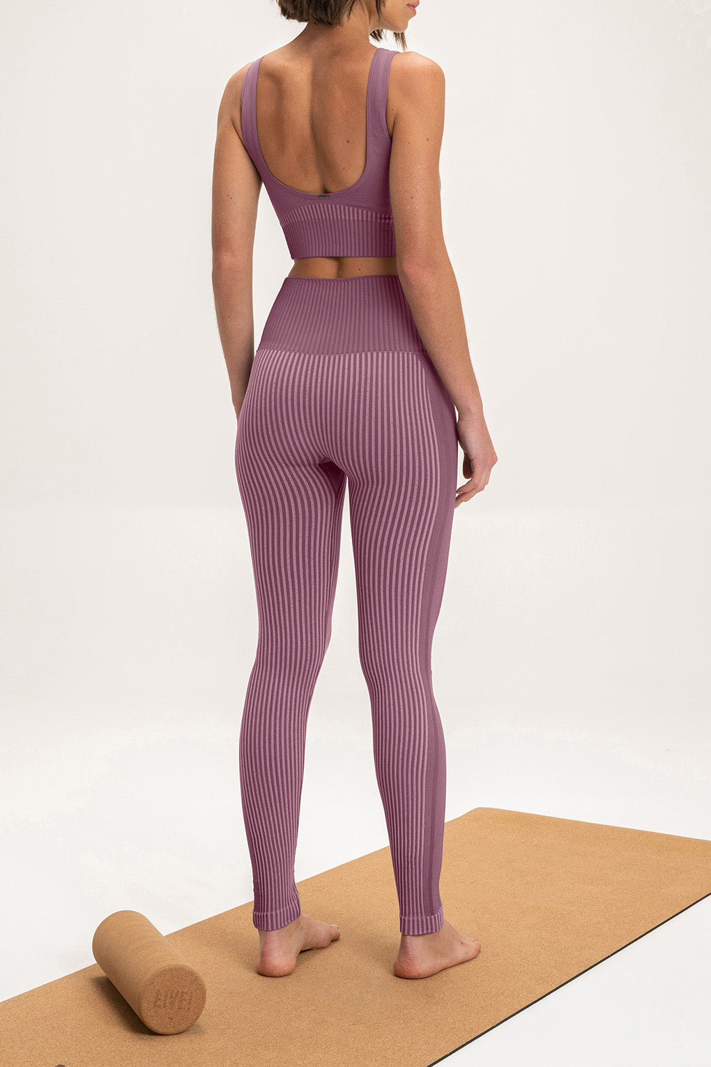 Seamless Rib High Waist Yoga Leggings for Women - Stretchy Workout Pants, Tummy Control, Comfortable for Running, Gym & Lounge Wear