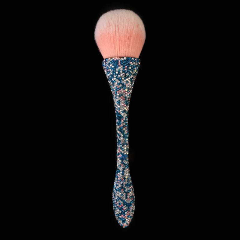 Sparkling Rhinestones Handle Soft Hair Dust Brush for Detangling & Styling - Perfect for Salons, Home Use & Travel Accessories