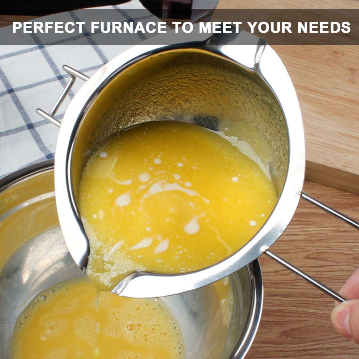 DOITOOL 2-Pack Stainless Steel Chocolate Melting Pot - Professional Butter & Candy Melting Pan for Baking, Candy Making & Dessert Preparation - Ideal for Home Kitchens & Commercial Bakeries