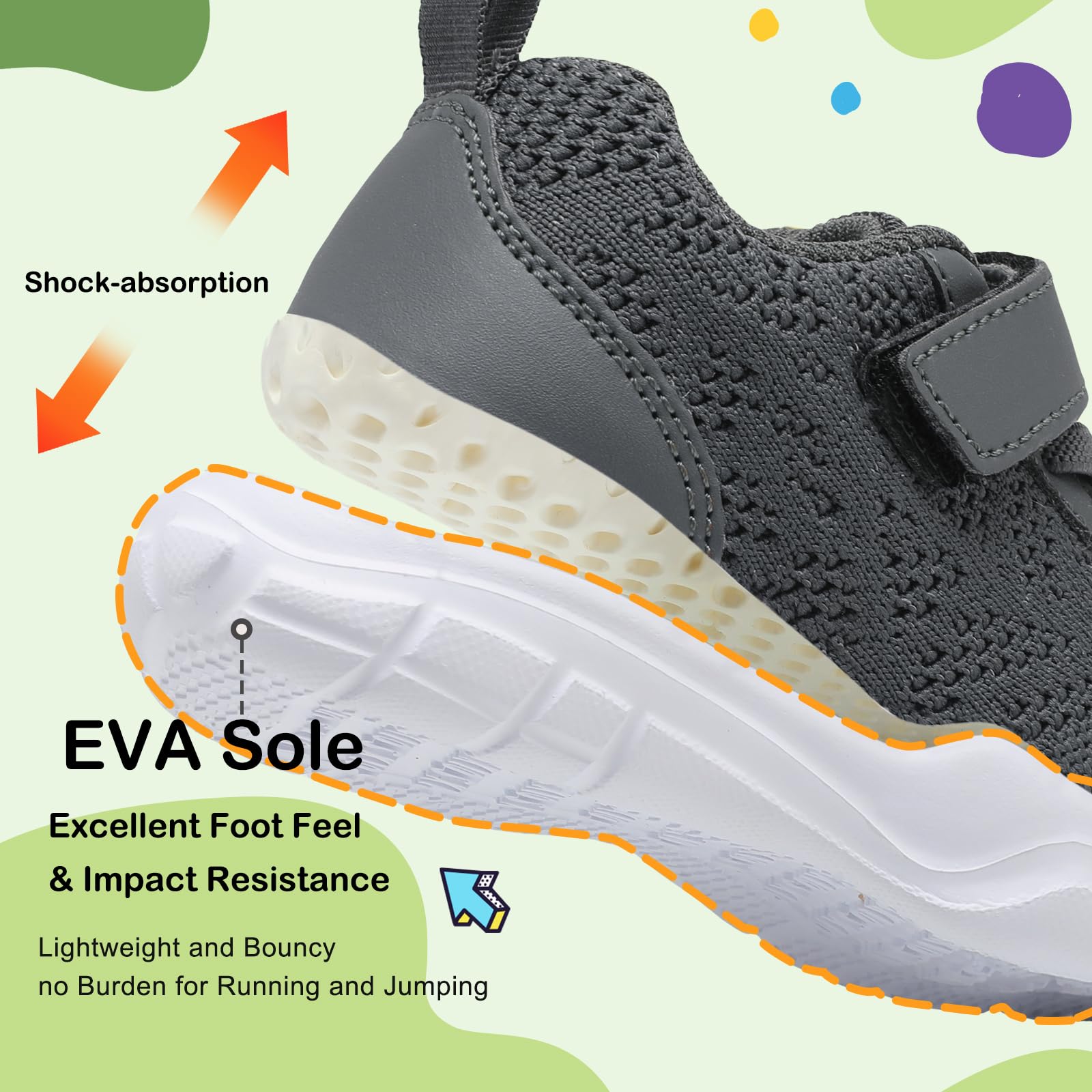 BARERUN Barefoot Shoes for Toddlers - Breathable Kids Sneakers for Boys & Girls - Lightweight Slip-On Running Shoes for School, Tennis & Walking - Perfect for Active Play & Outdoor Adventures