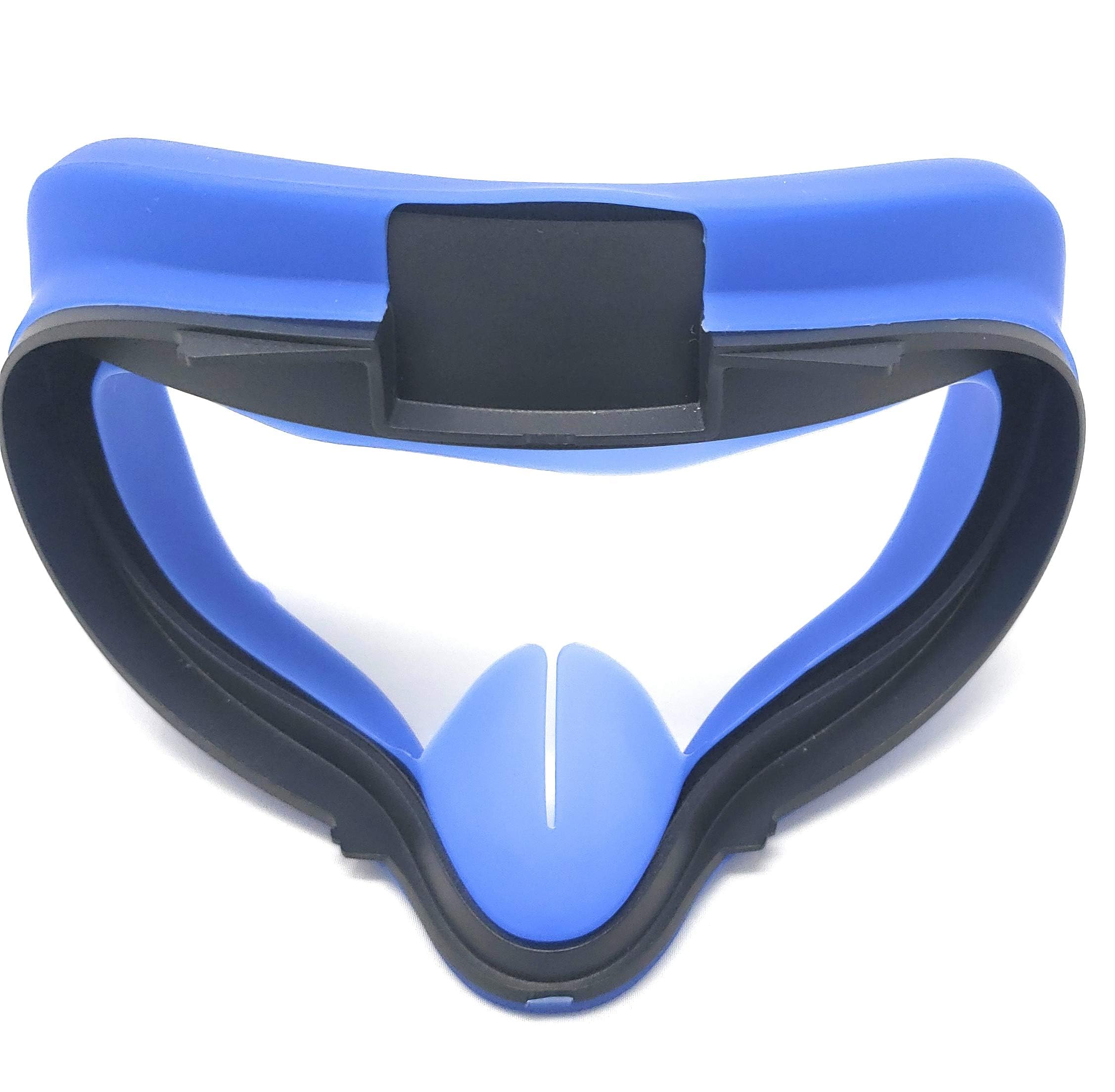 Premium Silicone Face Cover & Lens Protector for Oculus Quest 2 VR Headset - Comfortable Face Cushion, Anti-Dust Lens Pad, Thumbstick Grips - Blue VR Accessories for Enhanced Gaming & Virtual Reality Experience