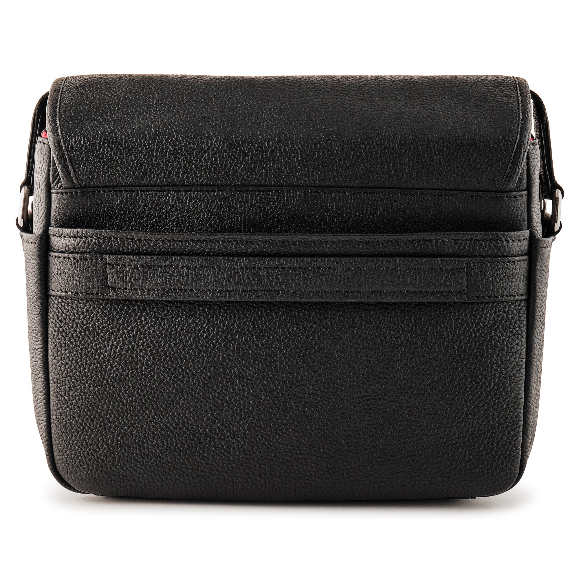 Premium Oberwerth Little William Genuine Leather Camera & Business Bag - Black with Red Lining - Perfect for Photographers & Professionals On-The-Go