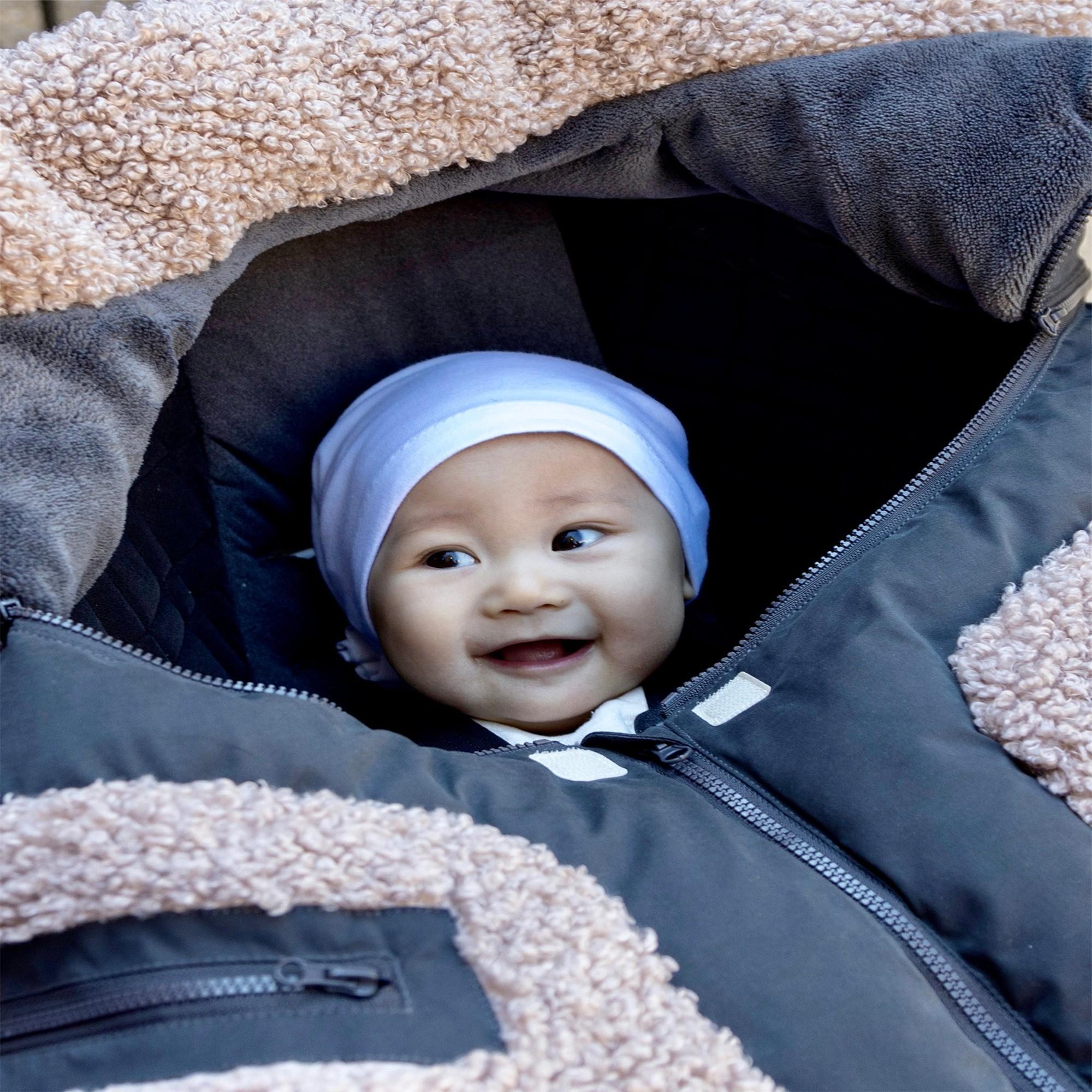 7AM Enfant Car Seat Cocoon with Teddy Appliqué - Soft & Cozy Infant Car Seat Cover for Winter, Perfect for Newborns & Babies - Ideal for Travel, Shopping & Outdoor Adventures