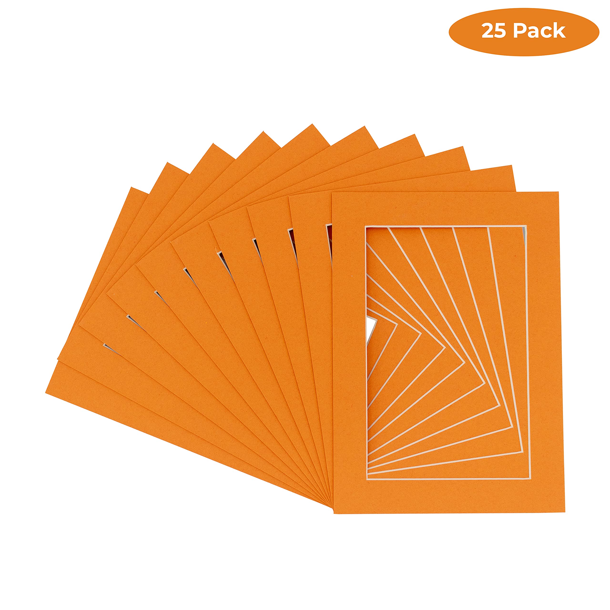 CountryArtHouse Acid-Free 12x16 Picture Frame Mats - White Core Bevel Cut for 8.5x11 Photos (Pack of 25) - Perfect for Framing Artwork, Photos & Certificates in 12x16 Frames