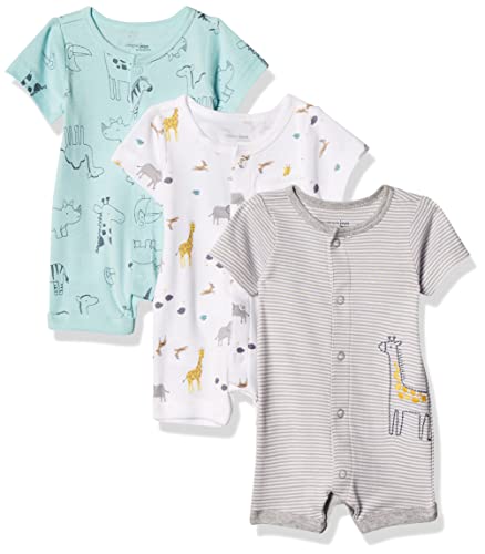 Aqua Blue Forest Animals/Grey Mini Stripe/White