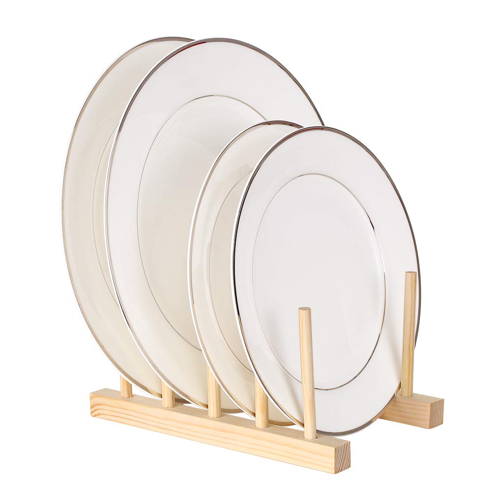 Bamboo Dish Rack - Kitchen Cabinet Organizer for Dishes & Cups | Space Saving Drying Stand