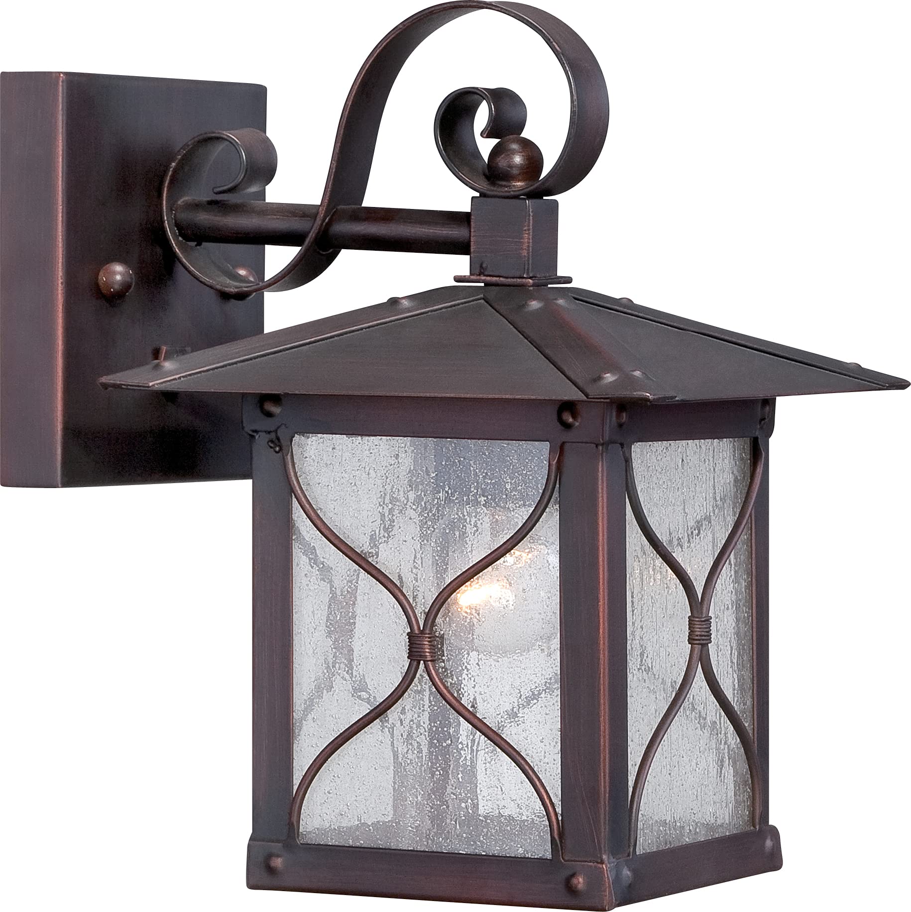 Nuvo Lighting 60/5611 Vega Small One Light Wall Lantern - 60W A19 Outdoor Porch & Patio Light Fixture with Clear Seeded Glass in Classic Bronze - Perfect for Entryway, Garden, Deck, and Exterior Wall Lighting
