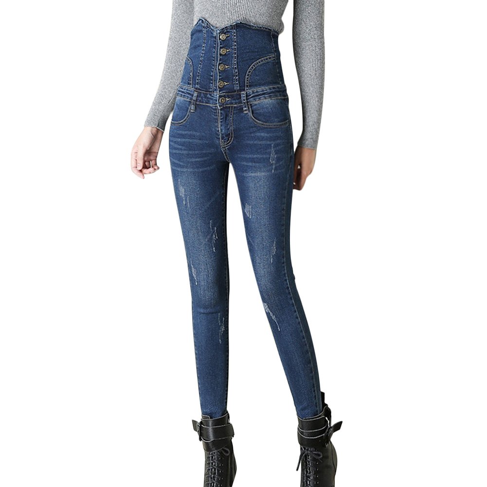 CHICFOR Women's Sexy Slim Fit High Waisted Tummy Control Skinny Pencil Denim Jeans - Perfect for Date Night, Office Wear & Casual Outfits