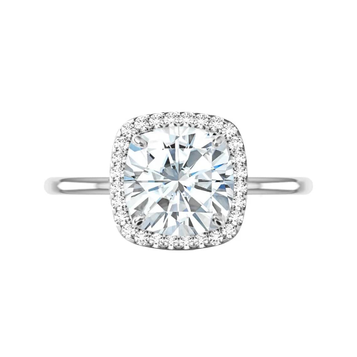 4 CT Cushion Cut Moissanite Engagement Ring Set - Vintage Halo Solitaire Wedding Band for Women, Anniversary Promise Ring in Sterling Silver - Perfect for Proposals, Bridal Jewelry & Romantic Gifts