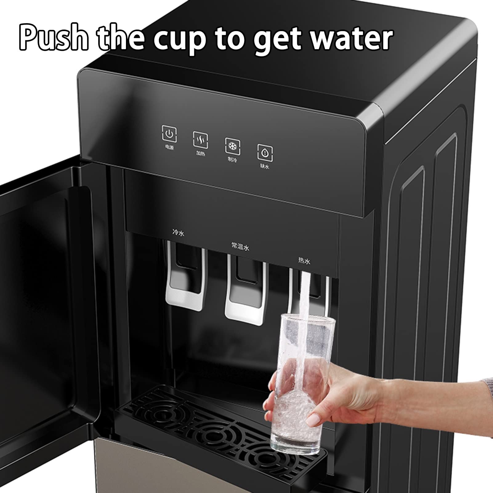3-in-1 Hot & Cold Water Dispenser with Built-in Cup Holder - Bottom Loading Design for Home, Office & Bar Use - Perfect for Dorm Rooms, Kitchens and Workplaces