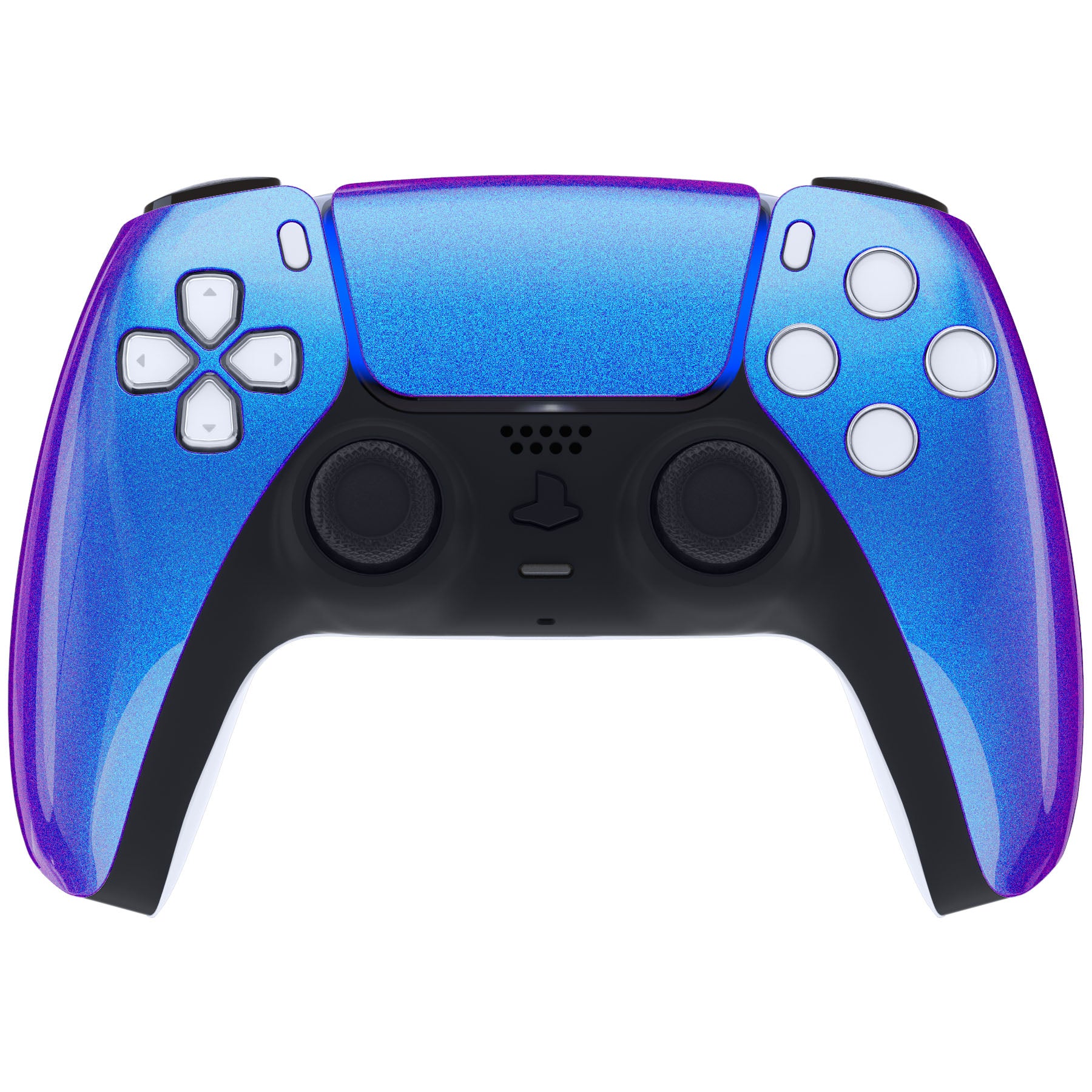 eXtremeRate Replacement Front Housing Shell with Touchpad for PS5 Controller BDM-010/020/030/040/050 - Chameleon Purple Blue | Custom Gaming Shell for Enhanced PS5 Controller Aesthetics & Comfort | Perfect for Gaming Enthusiasts & DIY Modders