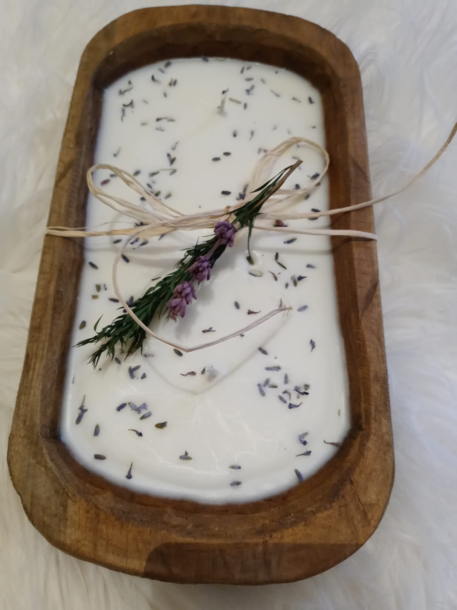 Handmade Rosemary Lavender Dough Bowl - Natural Wood Serving Bowl for Bread, Pastries & Decor | Perfect for Rustic Kitchen, Farmhouse Dining & Wedding Centerpieces