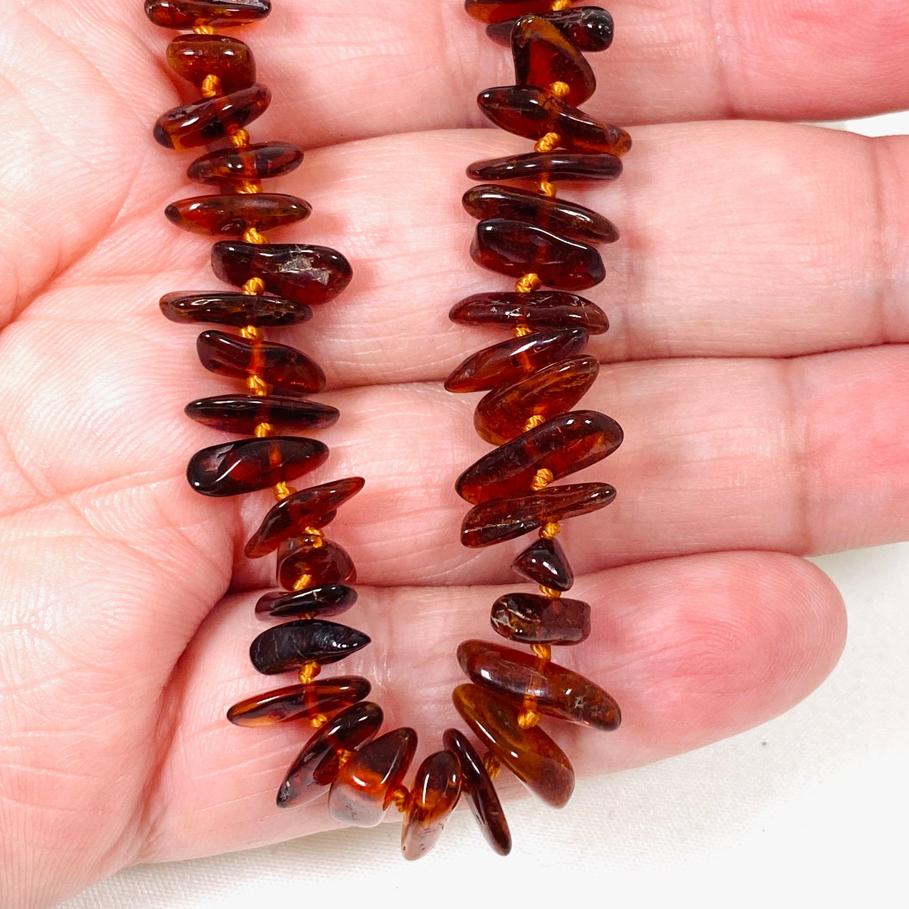 Natural Baltic Amber Chip Beaded Necklace for Women - Handmade Healing Jewelry for Stress Relief & Teething Pain - Perfect for Meditation, Yoga & Everyday Wear