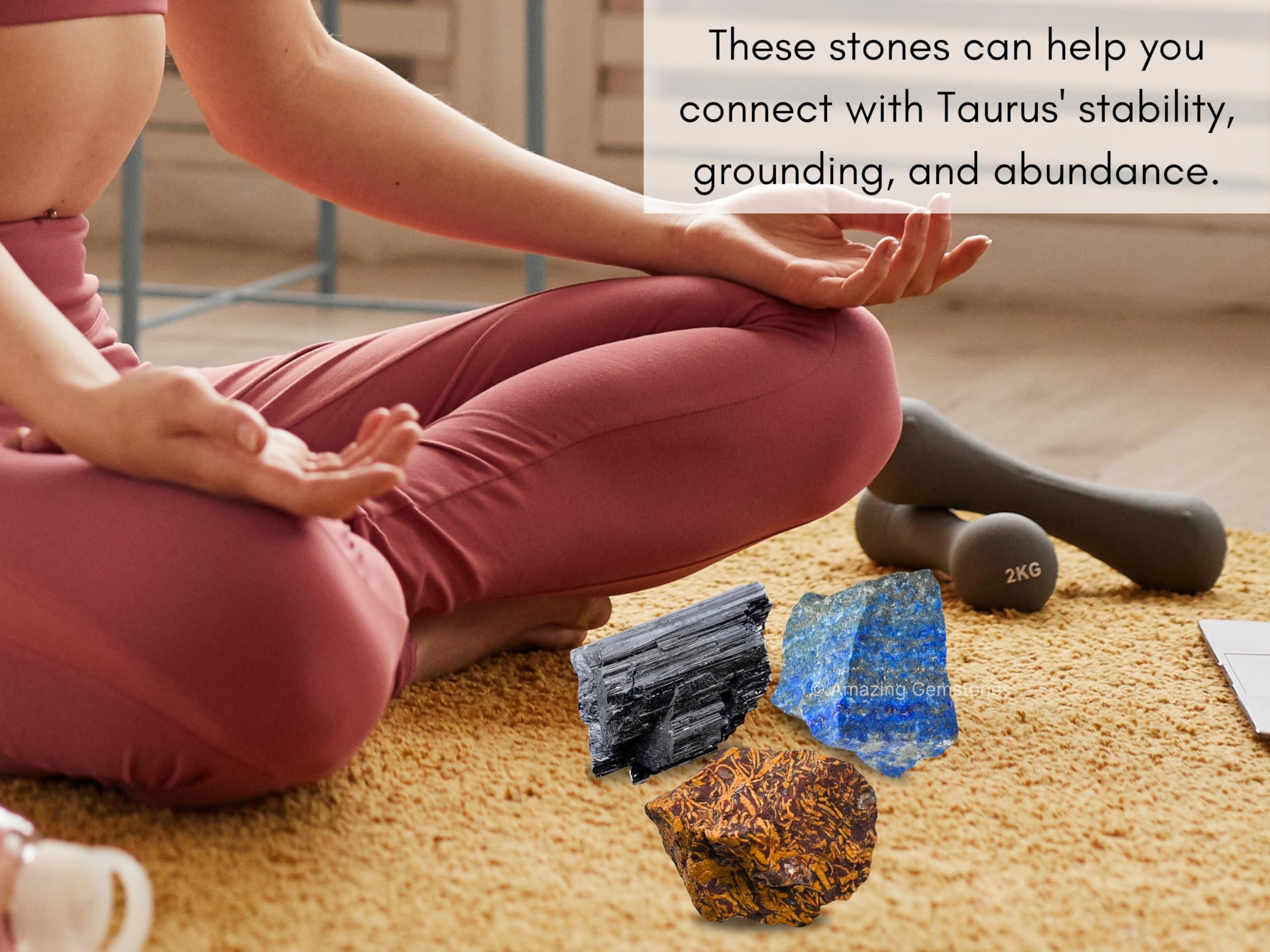 Taurus Zodiac Healing Crystal Set - 3 Raw Gemstones for Astrology, Chakra Balancing & Energy Healing | Perfect Birthday, Anniversary Gift for Women, Men, Mother & Father | Includes Information Card | Ideal for Meditation, Home Decor & Spiritual Wellness