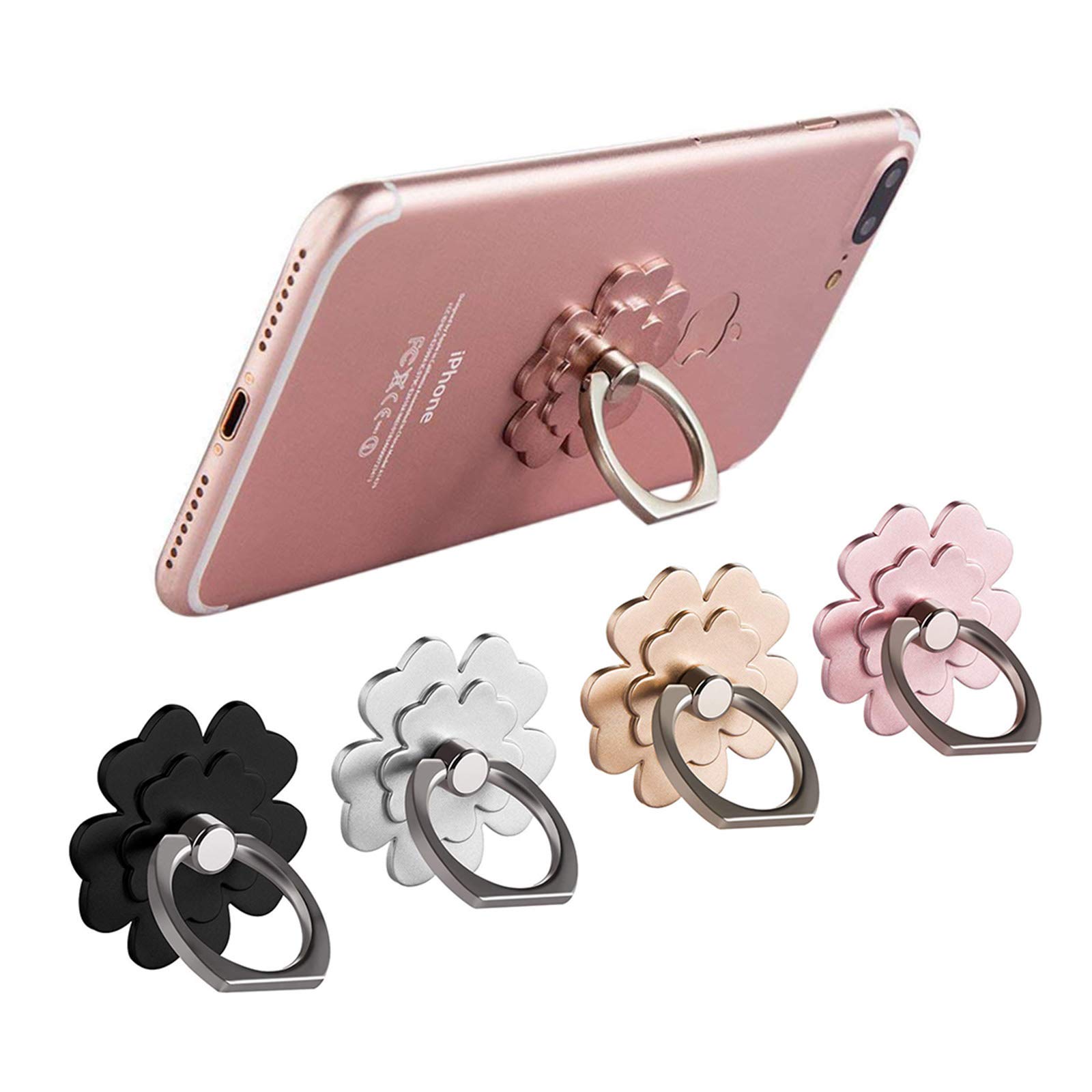 360° Rotating Phone Ring Stand - Compatible with iPhone & Samsung for Hands-Free Viewing