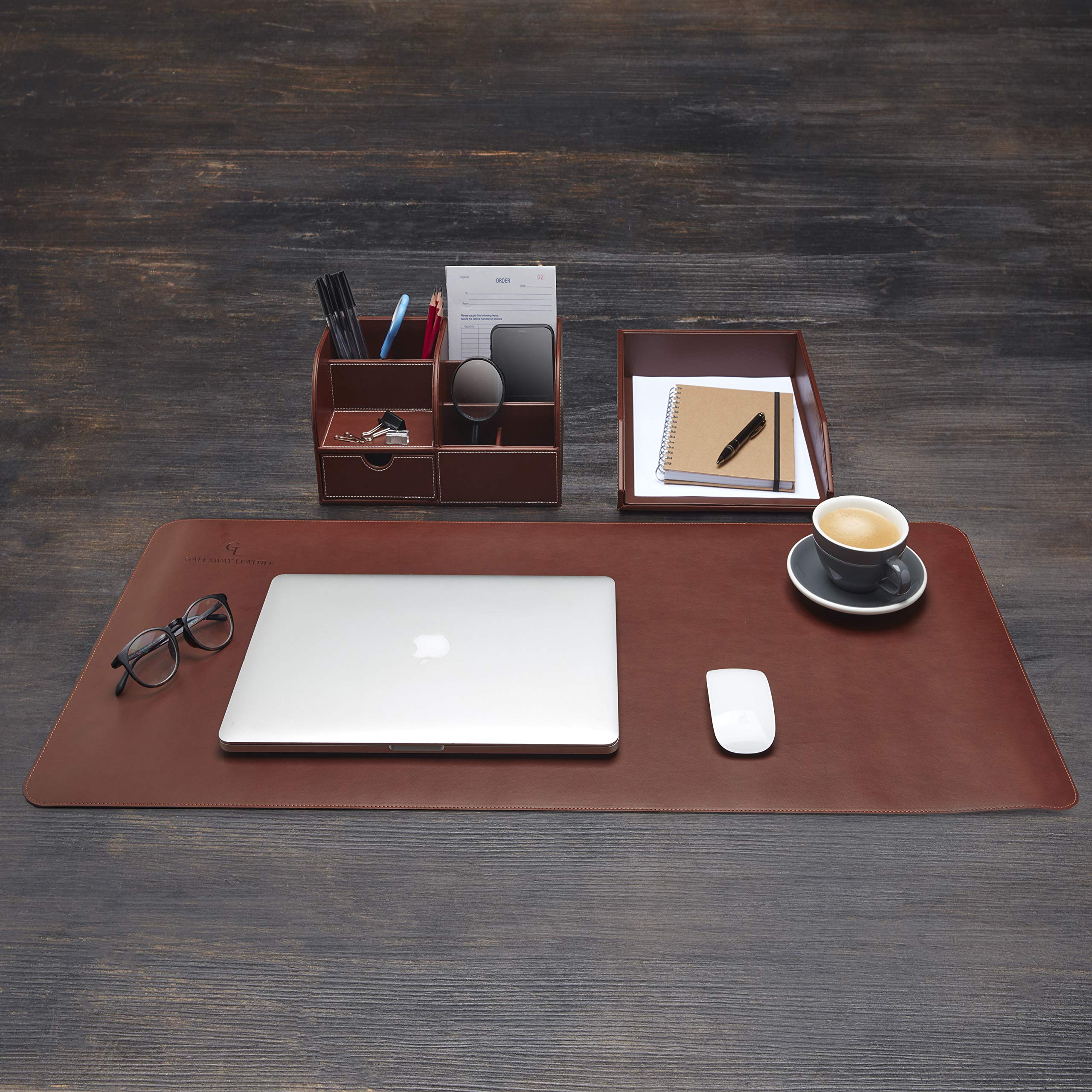 Premium PU Leather Letter Tray Desk Organizer - Stackable Paper Tray for Office & Home, A4 Document Holder for Desk Organization, Perfect for Files, Mail & Office Supplies Storage (Ideal for Workspace, Study & Home Office)