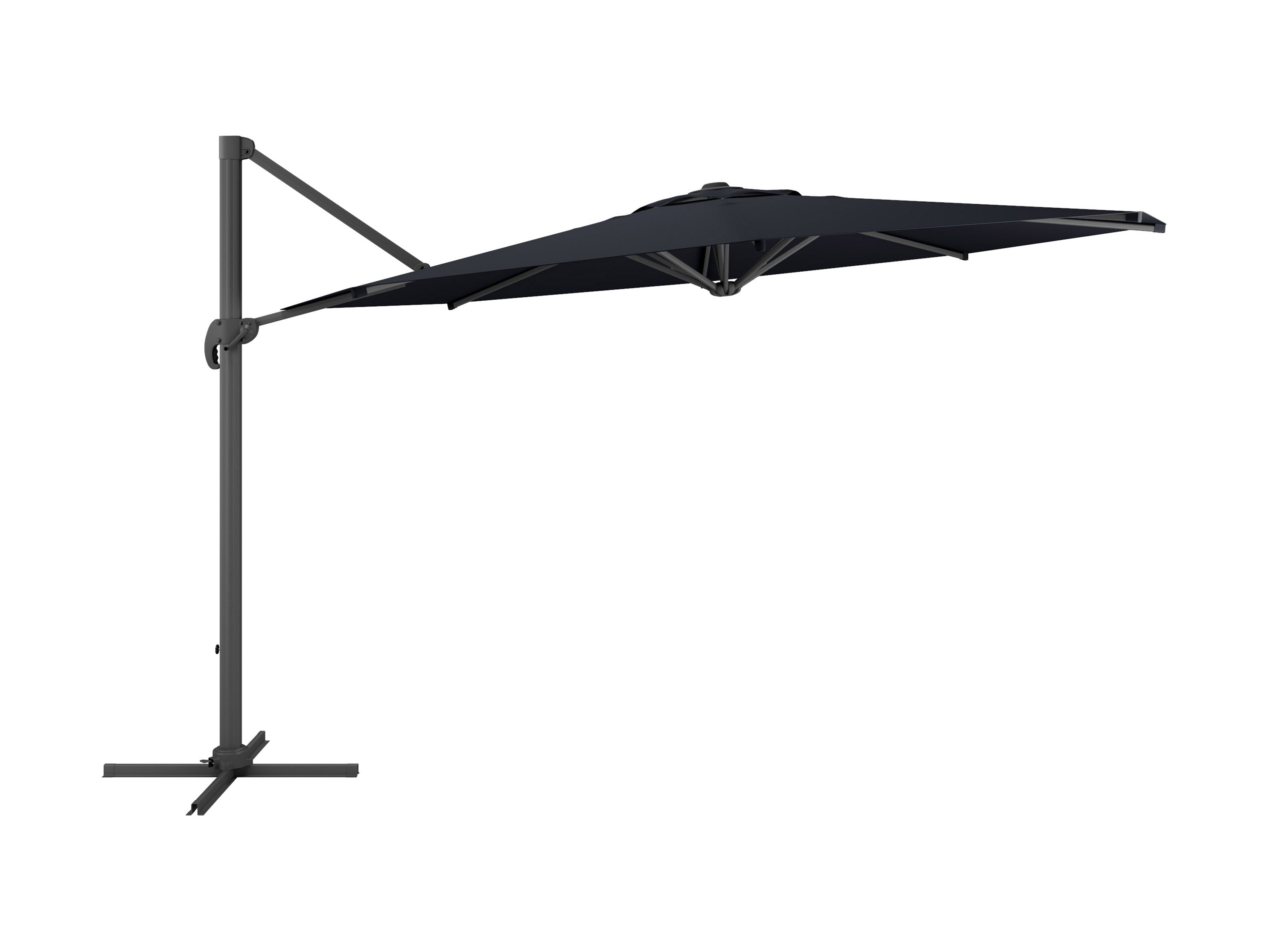 11.5ft Deluxe Offset Patio Umbrella in Black - Perfect for Poolside, Backyard, and Outdoor Dining Areas