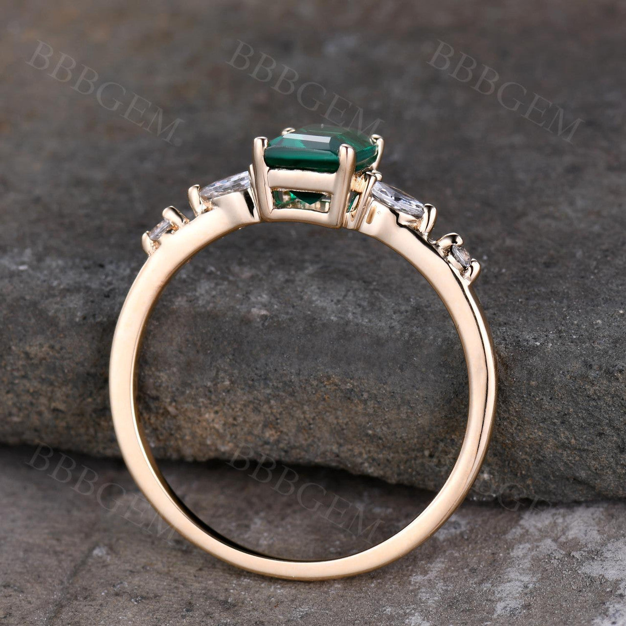 1CT Emerald Cut Lab-Created Moissanite Ring in Rose Gold – Perfect for Engagement, Wedding, Anniversary & Everyday Elegance