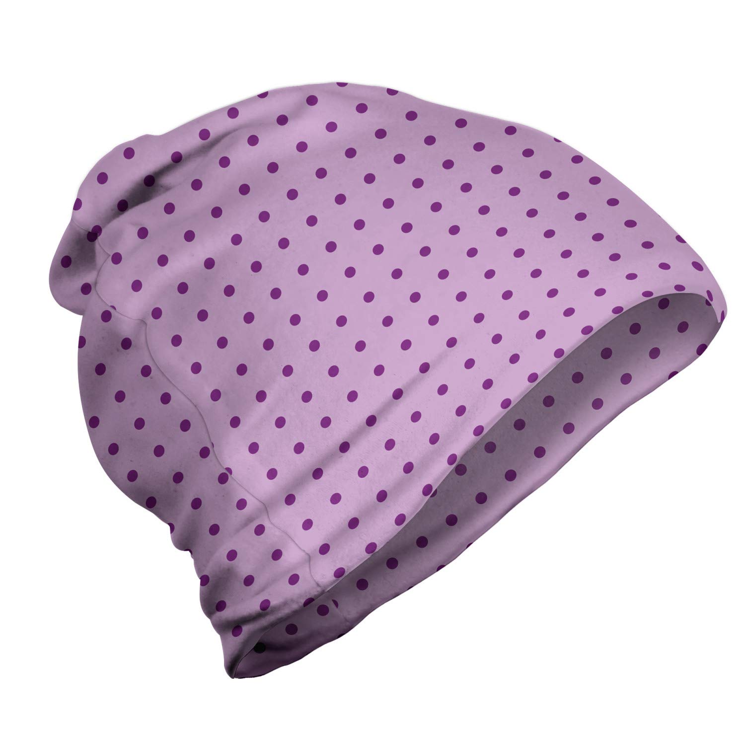 Ambesonne Unisex Beanie Hat - Stylish Polka Dot Design for Men & Women - Warm Winter Knit Cap for Hiking, Outdoor Activities & Casual Wear