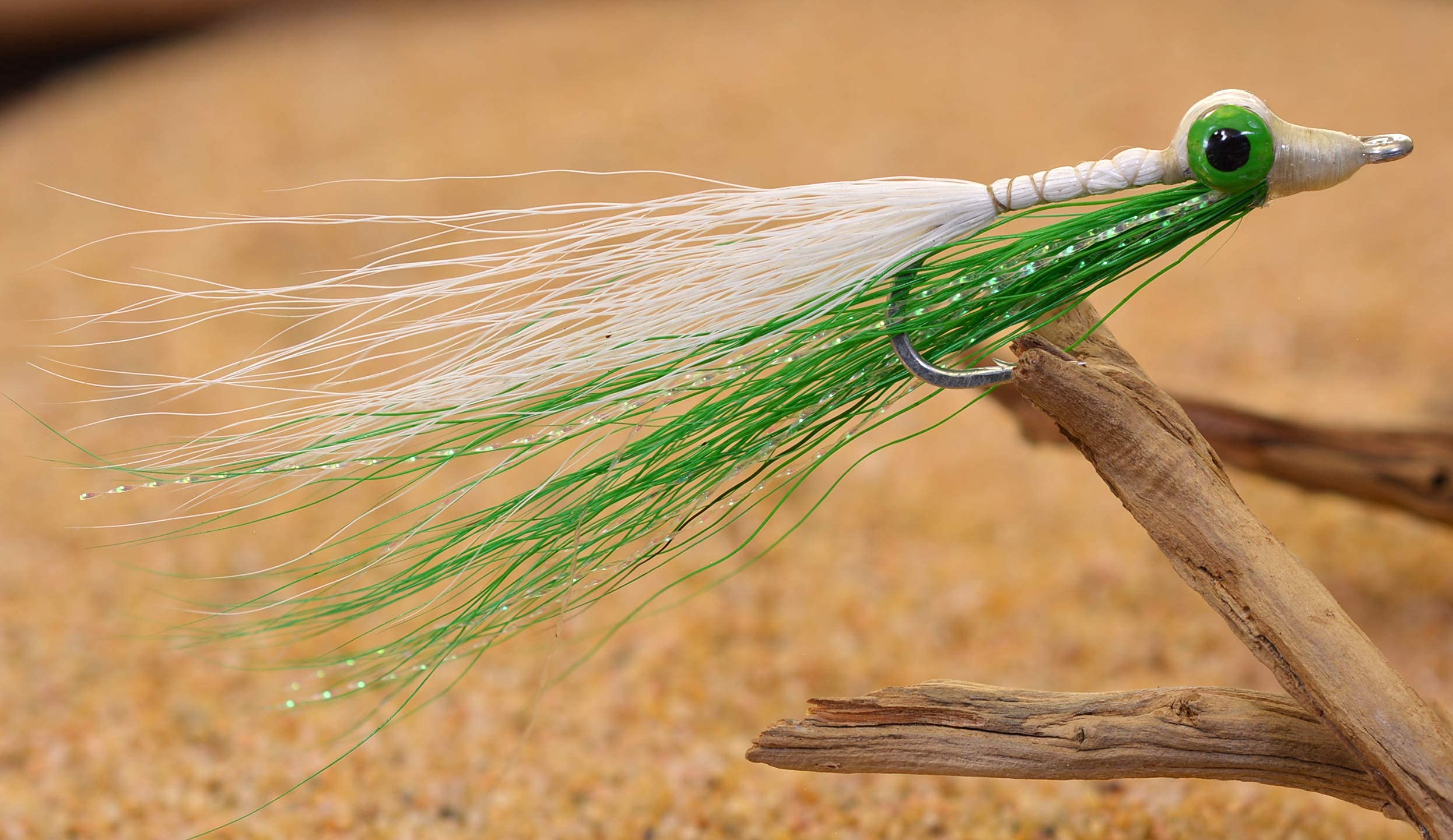 Clouser Minnow Fishing Flies - Lime & White Color - Mustad Signature Duratin Fly Hooks - 6 Pack - Perfect for Bass, Trout, and Saltwater Fly Fishing