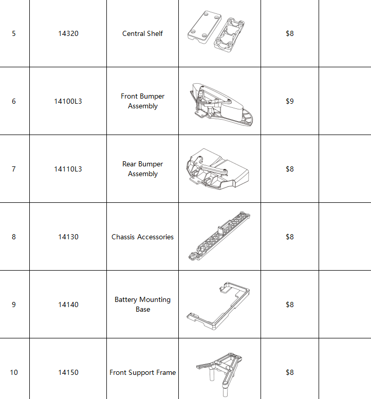 MJX Hyper Go 14303 RC Car Replacement Parts & Accessories Kit - Full Set Spare Parts for Off-Road Bashing, Racing & Maintenance