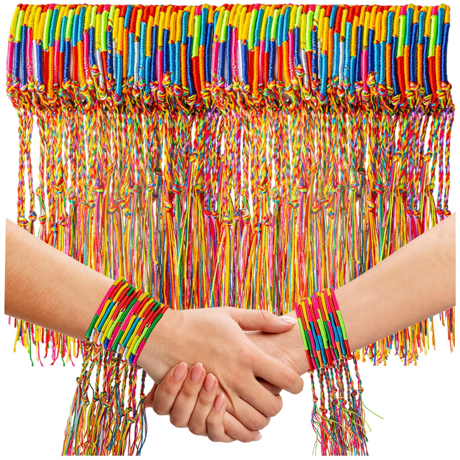 220 Pcs Colorful Handmade Braided Friendship Bracelets Bulk - DIY Thread Bracelet Kits for Wrist & Anklet - Perfect for Mexican Favors, Party Gifts, Summer Camp Crafts and BFF Accessories