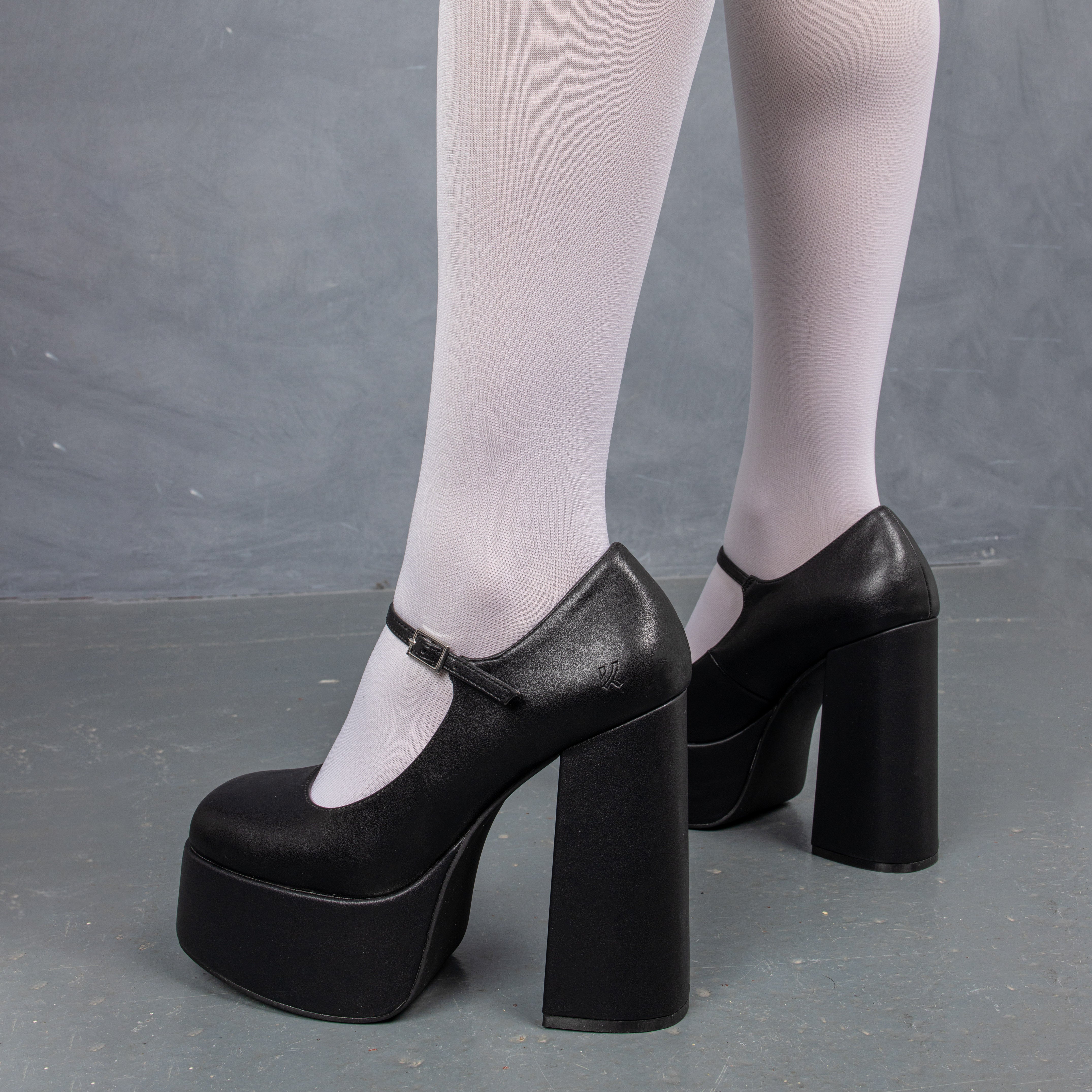 Darkbloom Black Platform Heels for Women - Stylish Chunky High Heel Shoes for Party, Night Out & Special Occasions