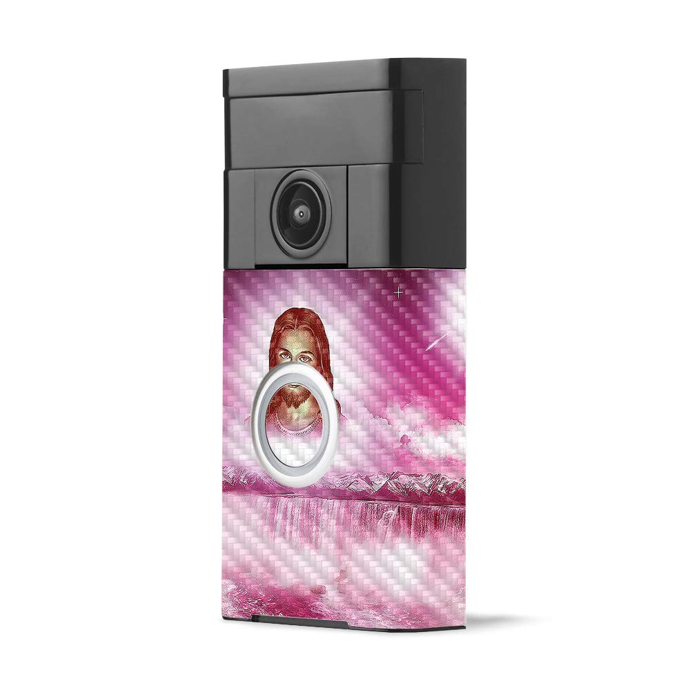 Carbon Fiber Skin for Ring Video Doorbell - Protective & Durable Jesus Design | Easy to Apply & Remove | Made in USA | Perfect for Home Security & Personalization