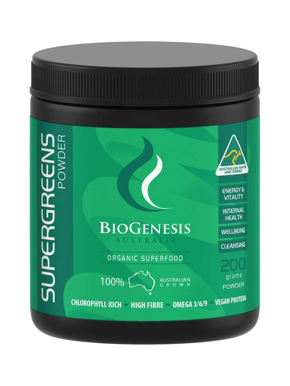 Biogenesis Super Greens Powder - Organic Superfood Blend for Detox & Energy Boost | Perfect for Smoothies, Juices & Daily Wellness