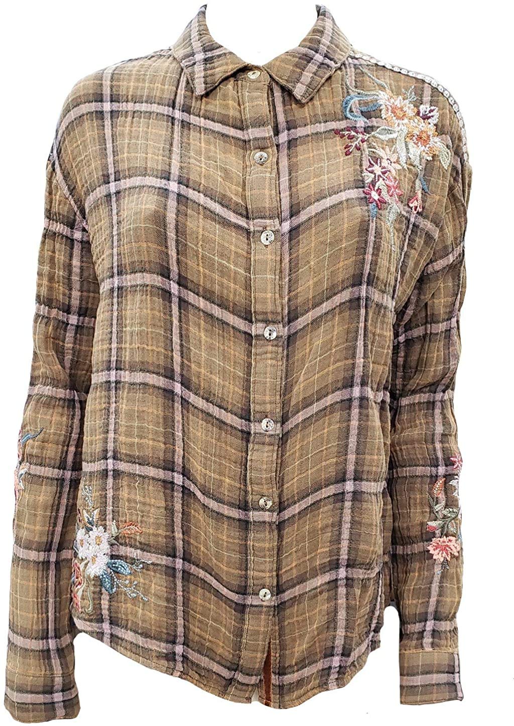Johnny Was Women's Bohemian Floral Print Blouse - Elegant Long Sleeve Tunic Top for Casual Wear, Office & Special Occasions