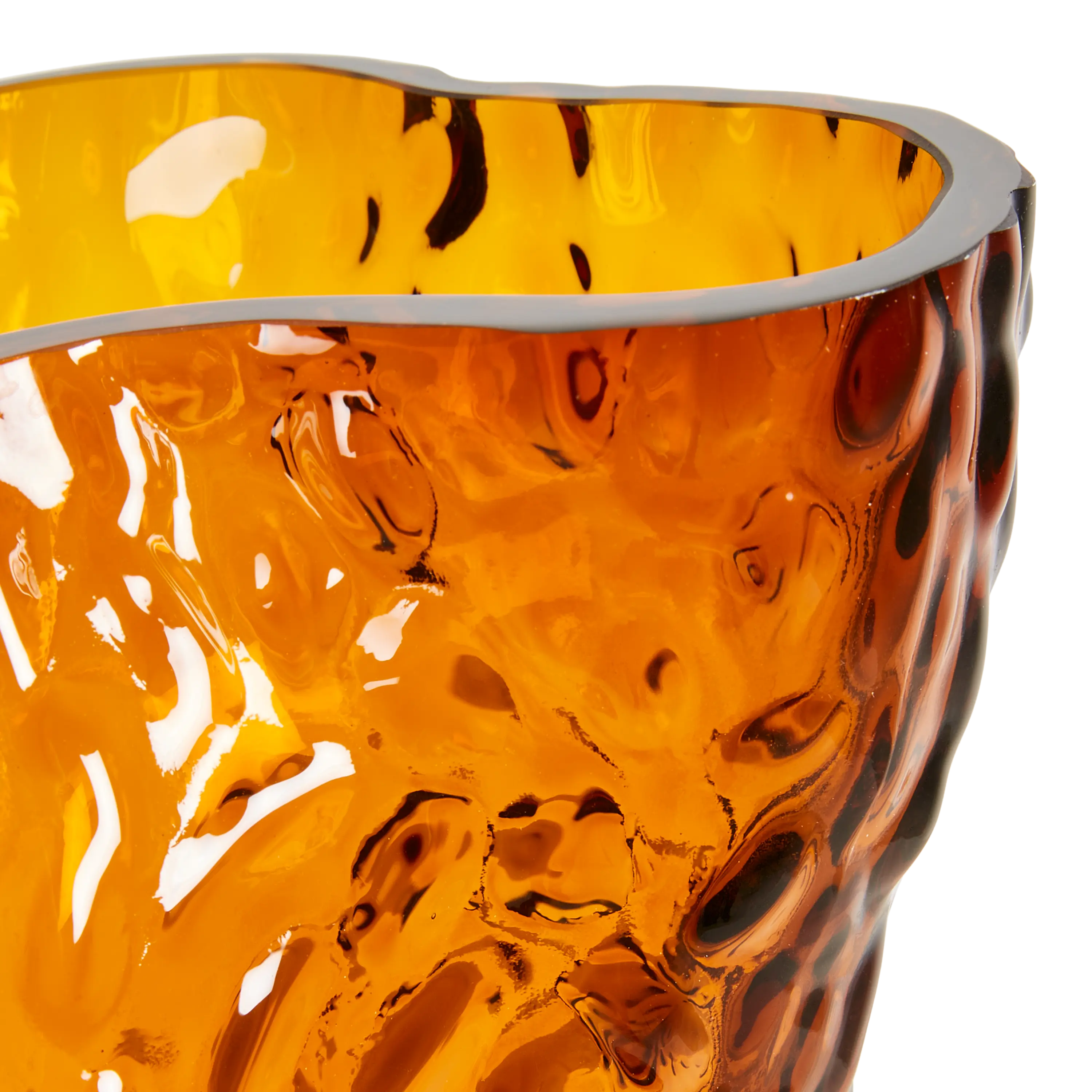 Elegant Ostrea Rock Glass Vase for Home Decor - Modern Geometric Centerpiece for Dining Table, Living Room & Wedding Decorations