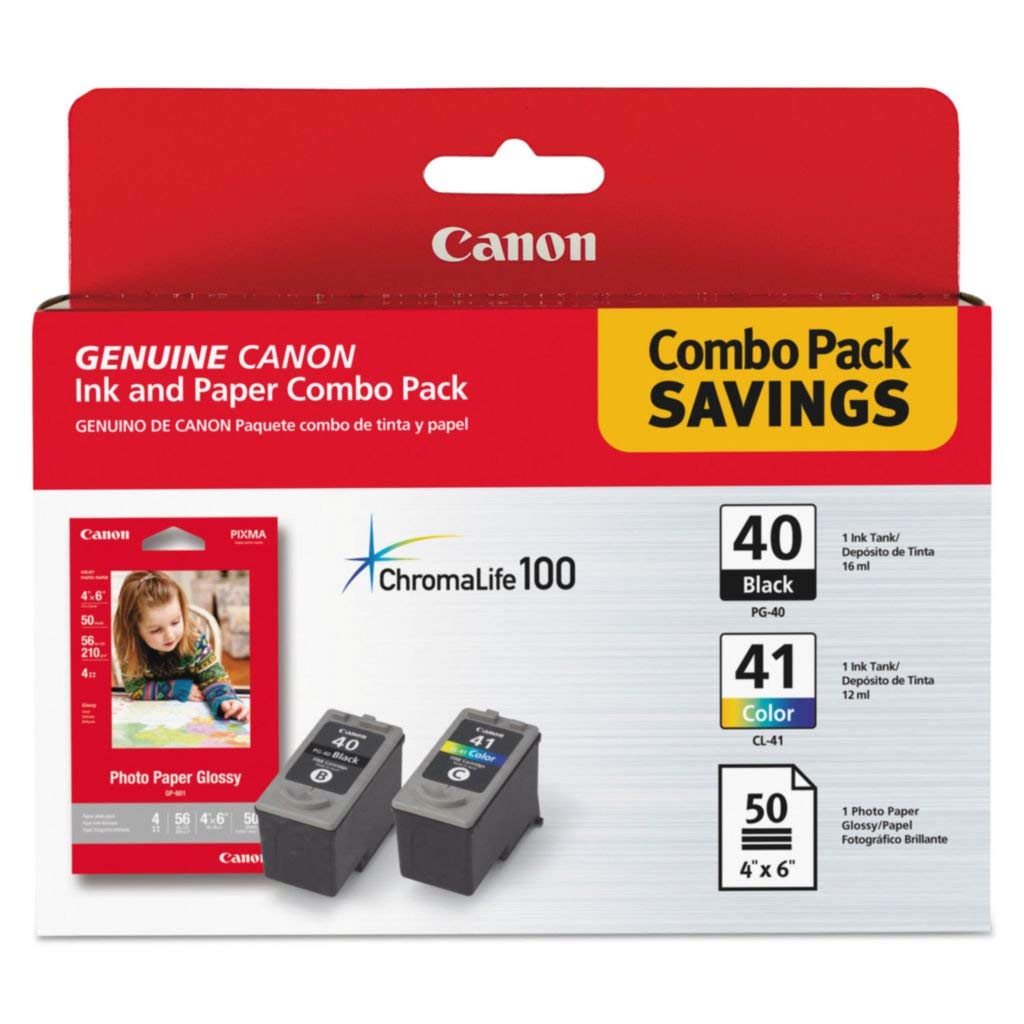 Canon 0615B009 Ink Cartridge & Photo Paper Combo - 50 Sheets for Photo Printing