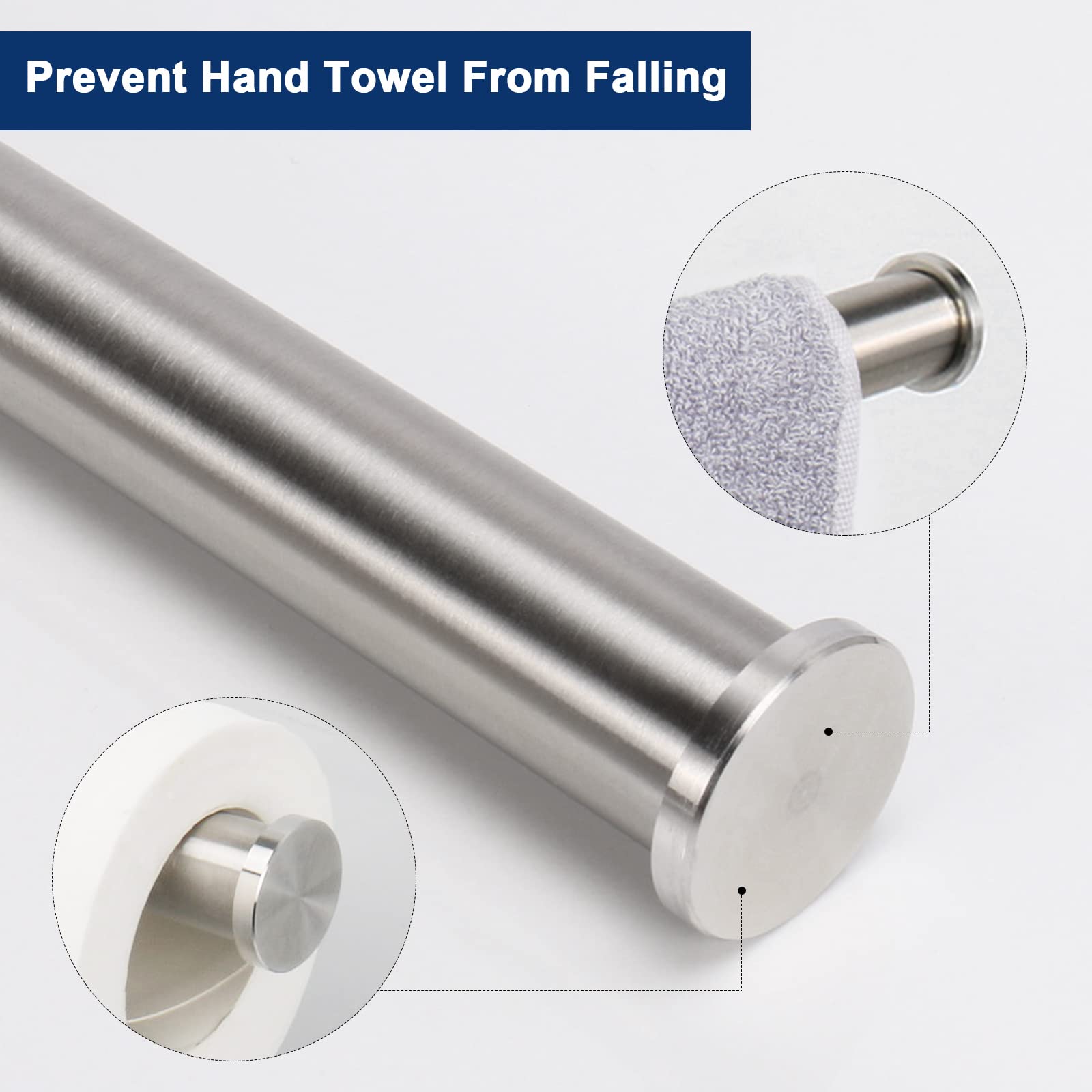 Premium 304 Stainless Steel Bathroom Hardware Set - NearMoon 2-Piece Toilet Paper Holder & Hand Towel Rack Wall Mount (Brushed Nickel) for Bathroom & Kitchen Organization