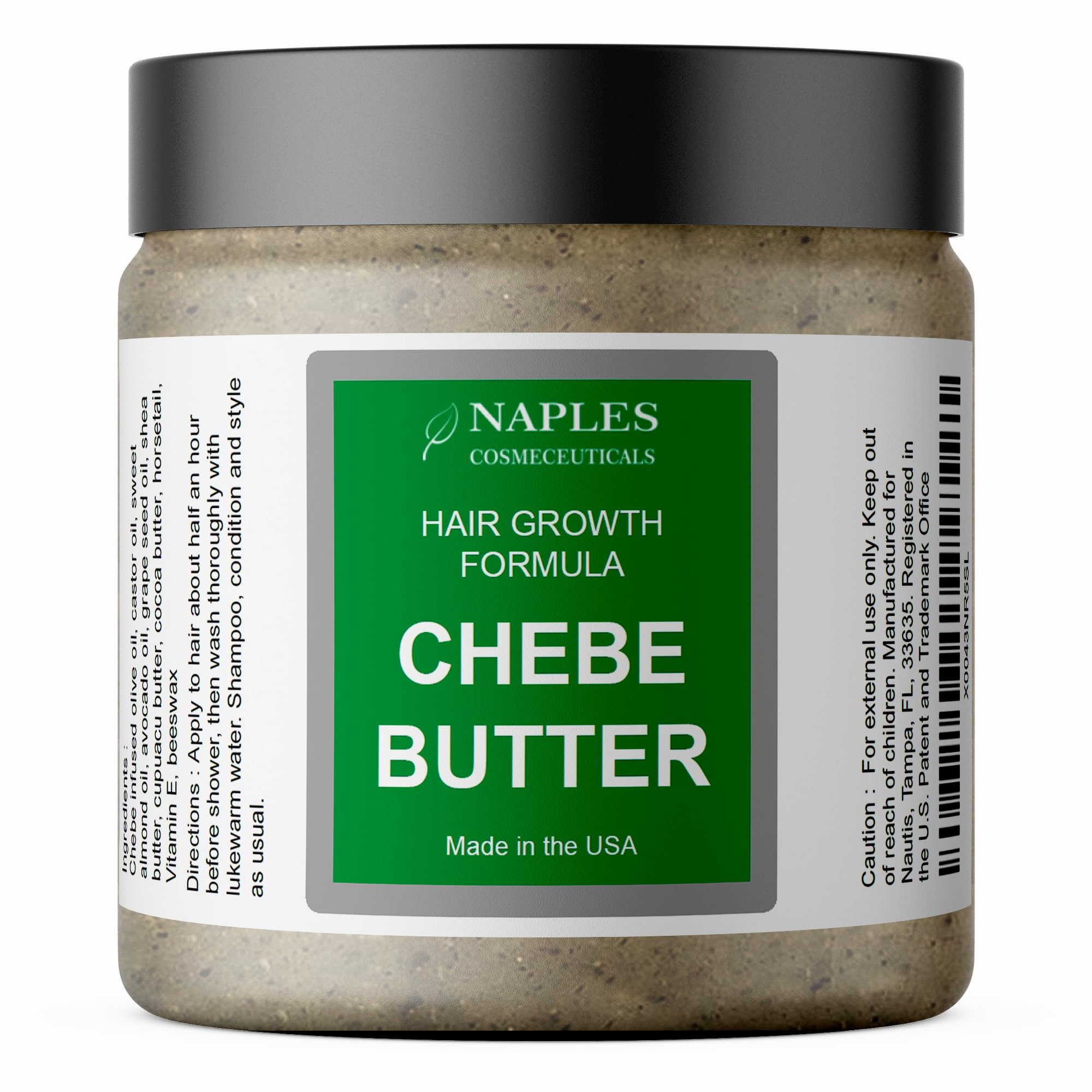 Chebe Hair Growth Butter with Chebe Powder - All Natural Hair Conditioner & Thickening Serum for All Hair Types - Strengthens & Nourishes Hair - Made in USA - Perfect for Dry, Damaged Hair & Natural Hair Care Routine