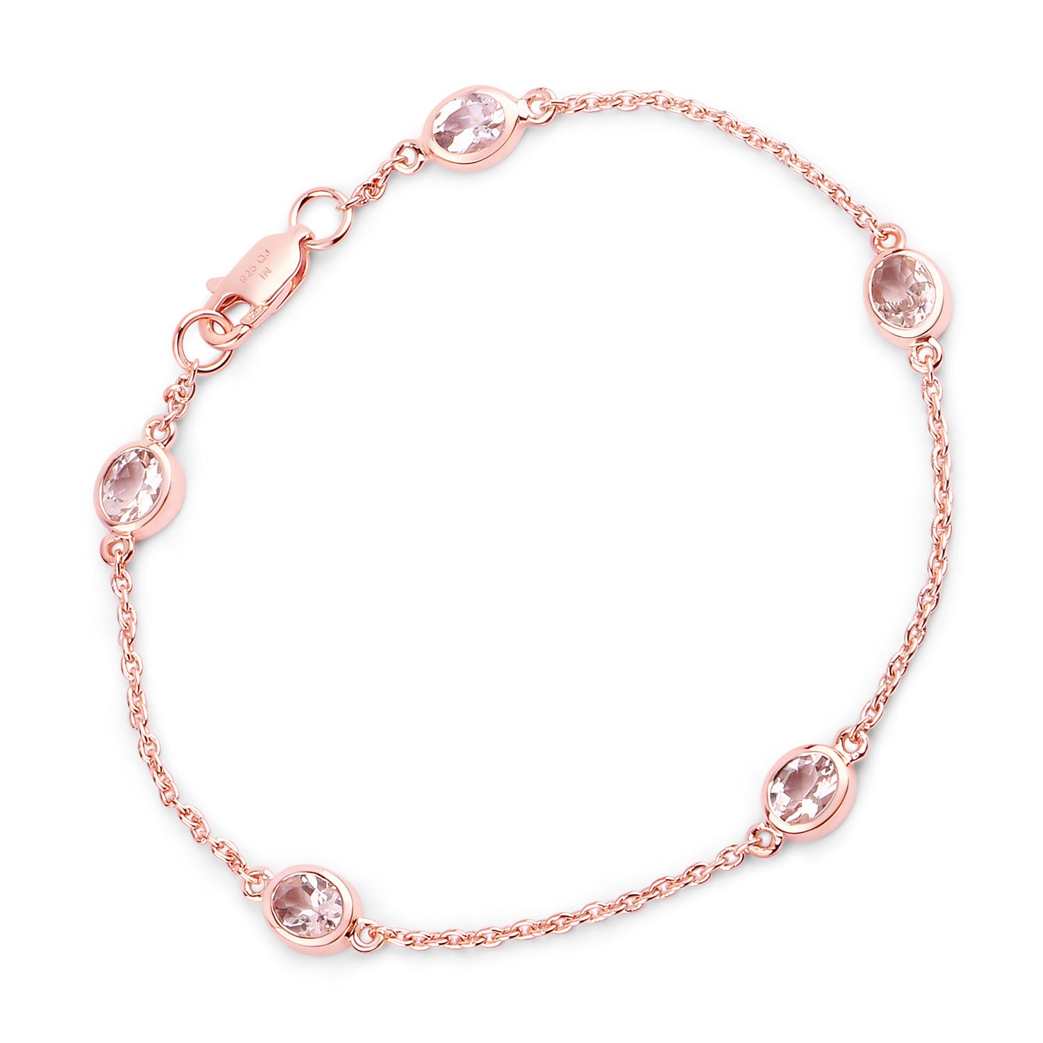 Genuine Morganite Beaded Bracelet for Women - Elegant Stretchable Gemstone Jewelry for Everyday Wear & Special Occasions