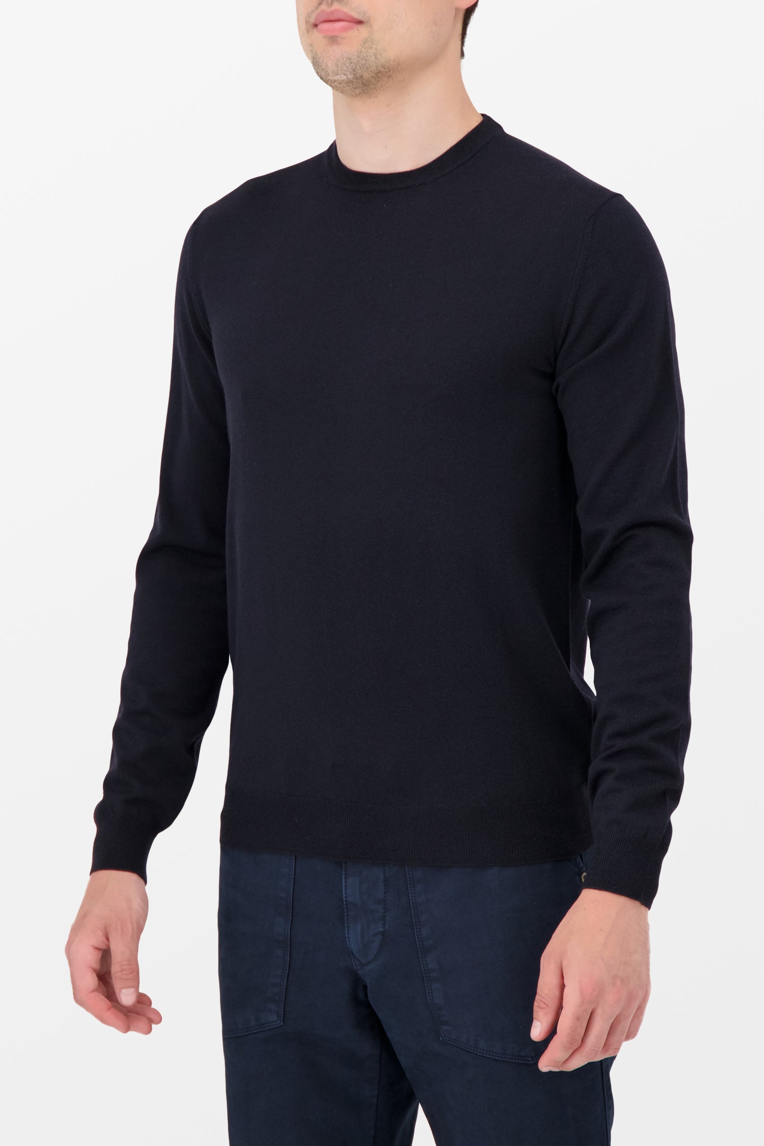 Zanone Navy Blue Sweater for Men - Soft & Comfortable Knit Pullover - Perfect for Casual Wear, Office & Outdoor Activities