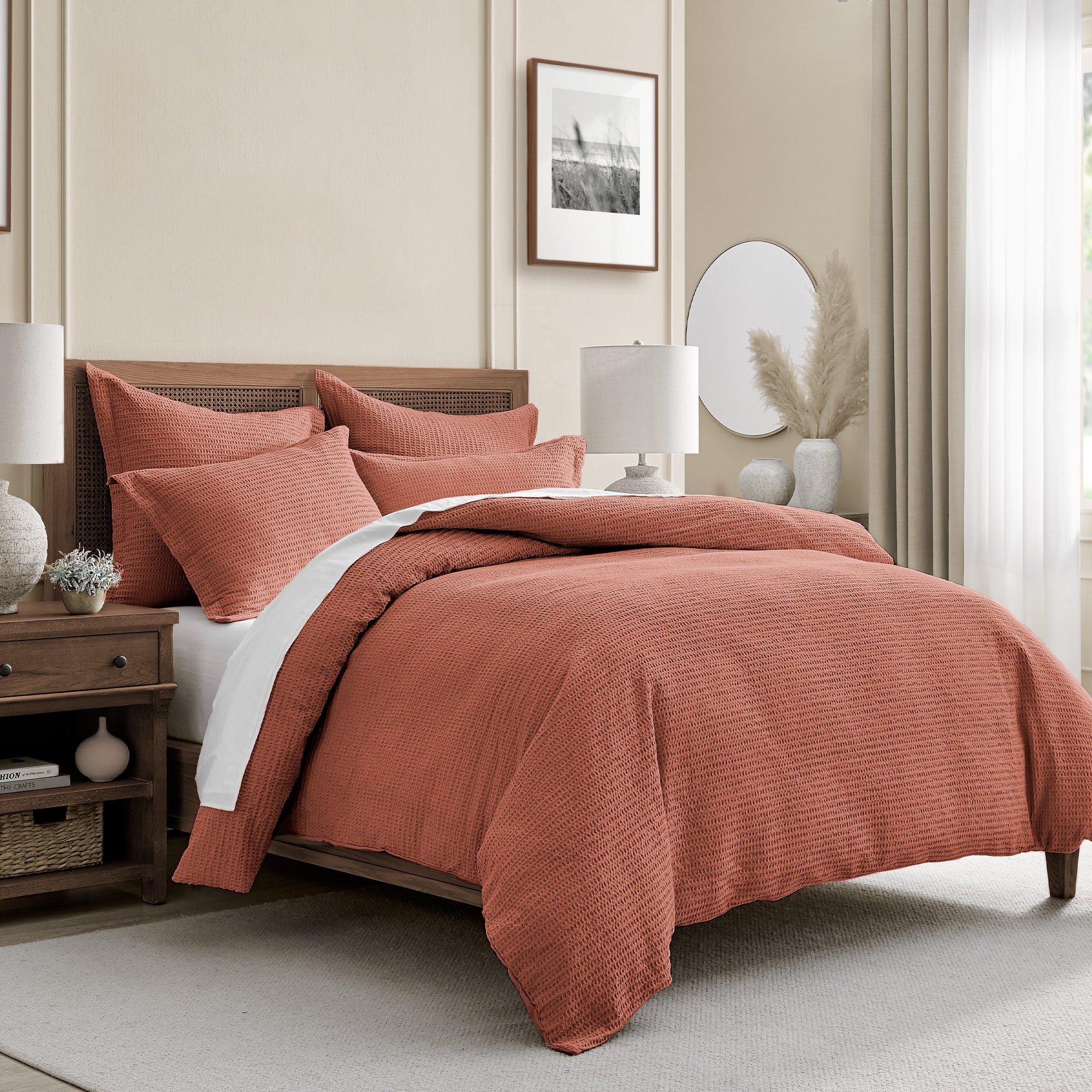 Premium Cloud Waffle Comforter Set - Ultra Soft Breathable Bedding for All Seasons | Cozy Home & Hotel Luxury Bedroom Decor