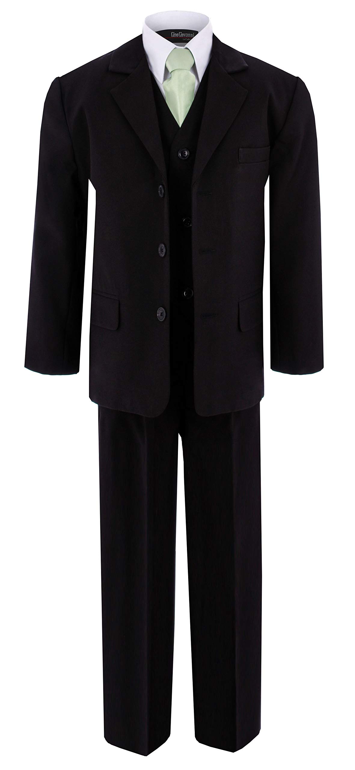 Formal Black Suit for Boys with Green Tie - Baby to Teen - Wedding & Party Outfit