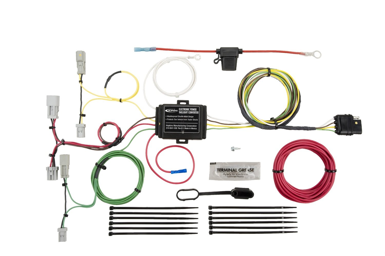 Hopkins 11143254 Vehicle Wiring Kit - Universal Car & Truck Electrical Wiring Harness for Trailer Lights & Towing - Easy DIY Installation for Safe Driving at Night & Off-Road Adventures
