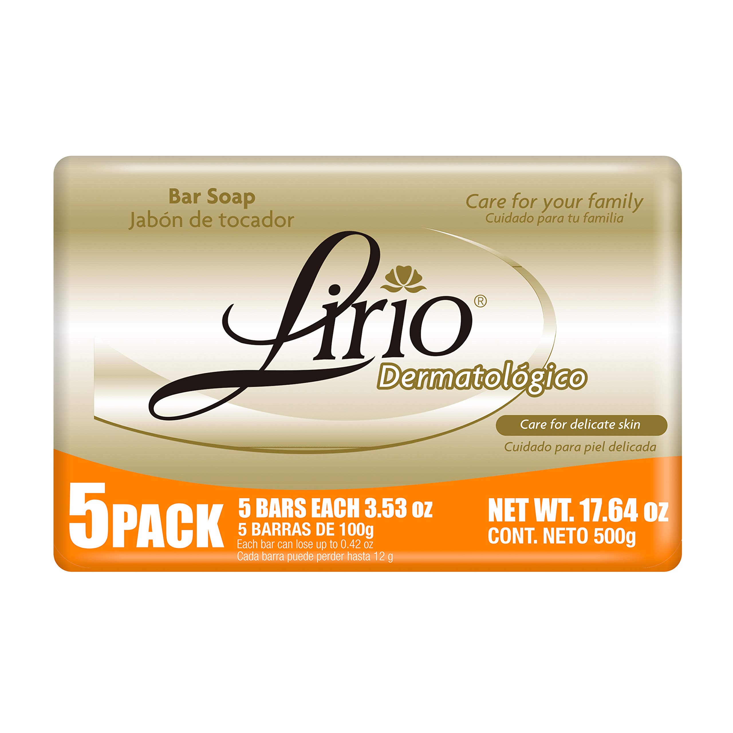 Lirio Derma Bar Soap - Dermatologist Recommended Body Soap for Sensitive Skin, 3.5oz (Pack of 5) - Gentle Cleansing for Eczema, Psoriasis & Dry Skin - Ideal for Daily Shower & Bath Use