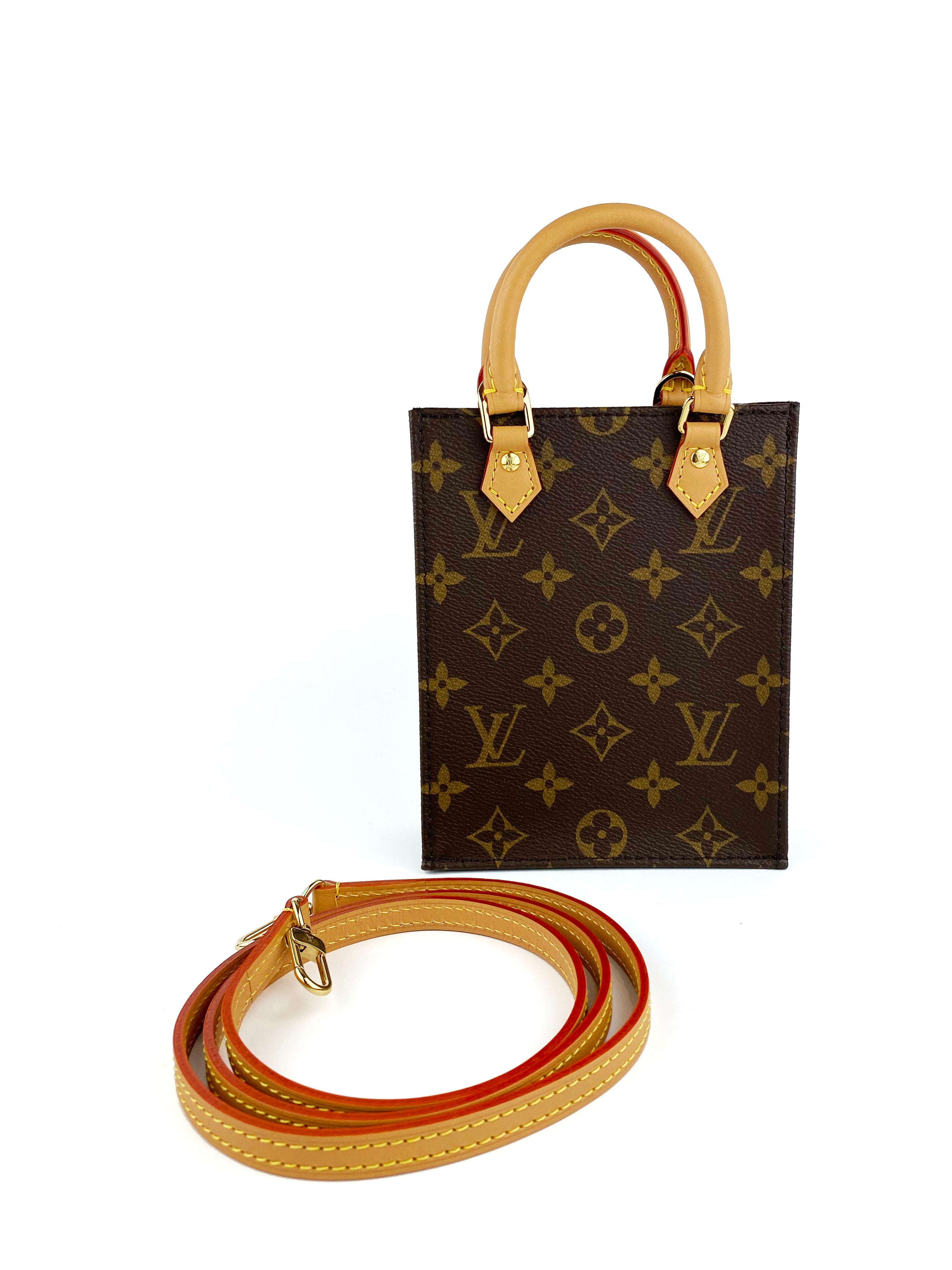 Authentic Louis Vuitton Petit Sac Plat Crossbody Bag - Luxury Monogram Canvas Handbag for Women | Perfect for Date Night, Office & Travel Accessories