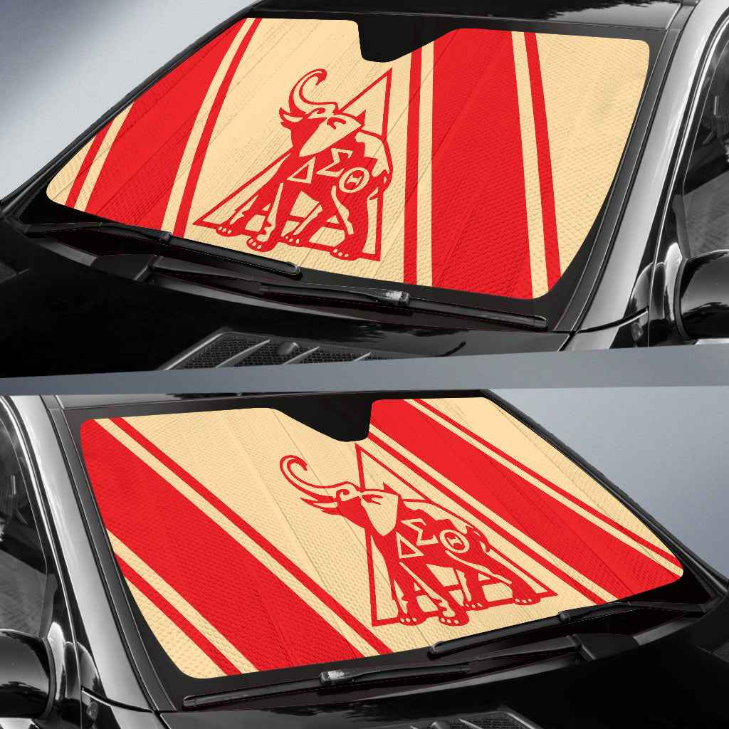 African Delta Sigma Theta Car Sun Shade with Elephant Logo 212301 - UV Protection for Cars, Perfect for Sorority Members & College Students