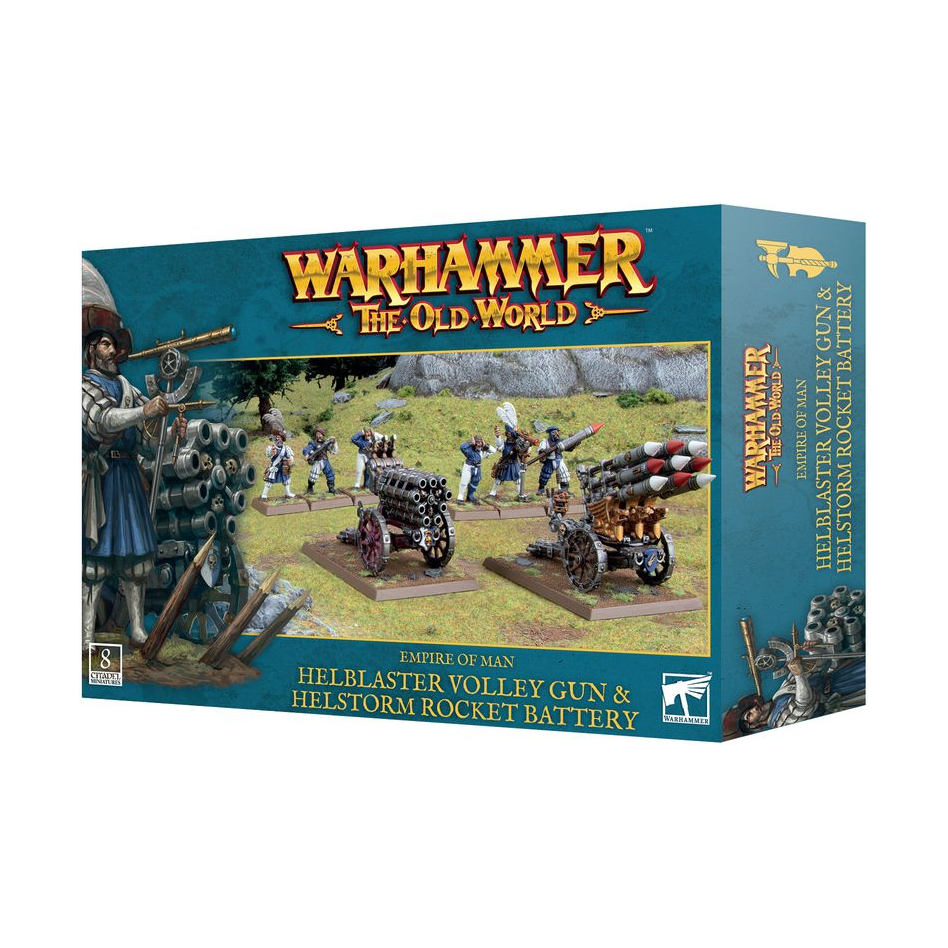 Empire of Man Helblaster Volley Gun & Helstorm Rocket Battery - Warhammer Fantasy Battle Miniatures for Tabletop Wargaming and Collectors