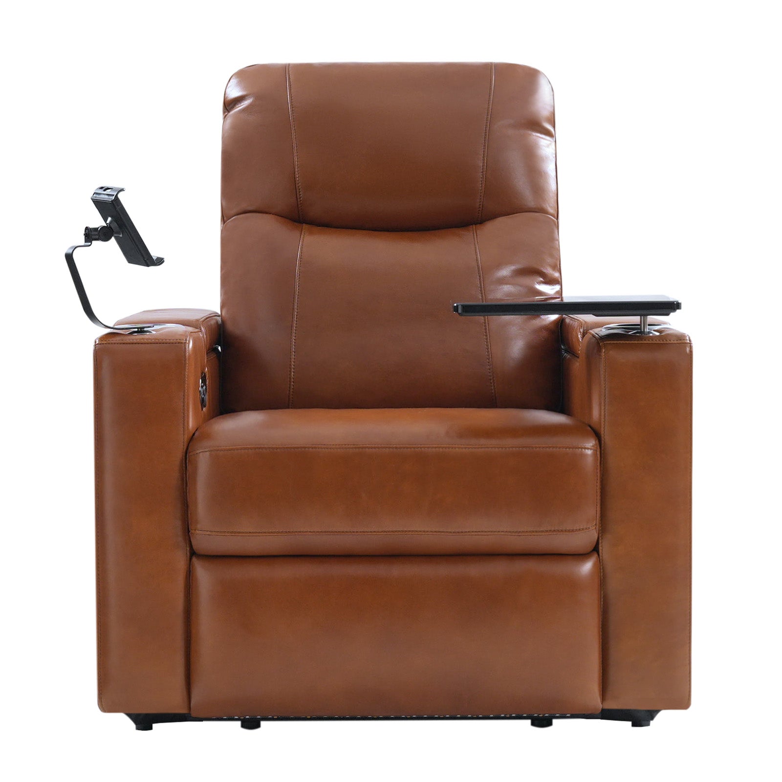 Iliana Electric Genuine Leather Recliner Chair with Side Table & Phone Holder - Power Lift Reclining Sofa for Living Room, Home Theater & Office Comfort